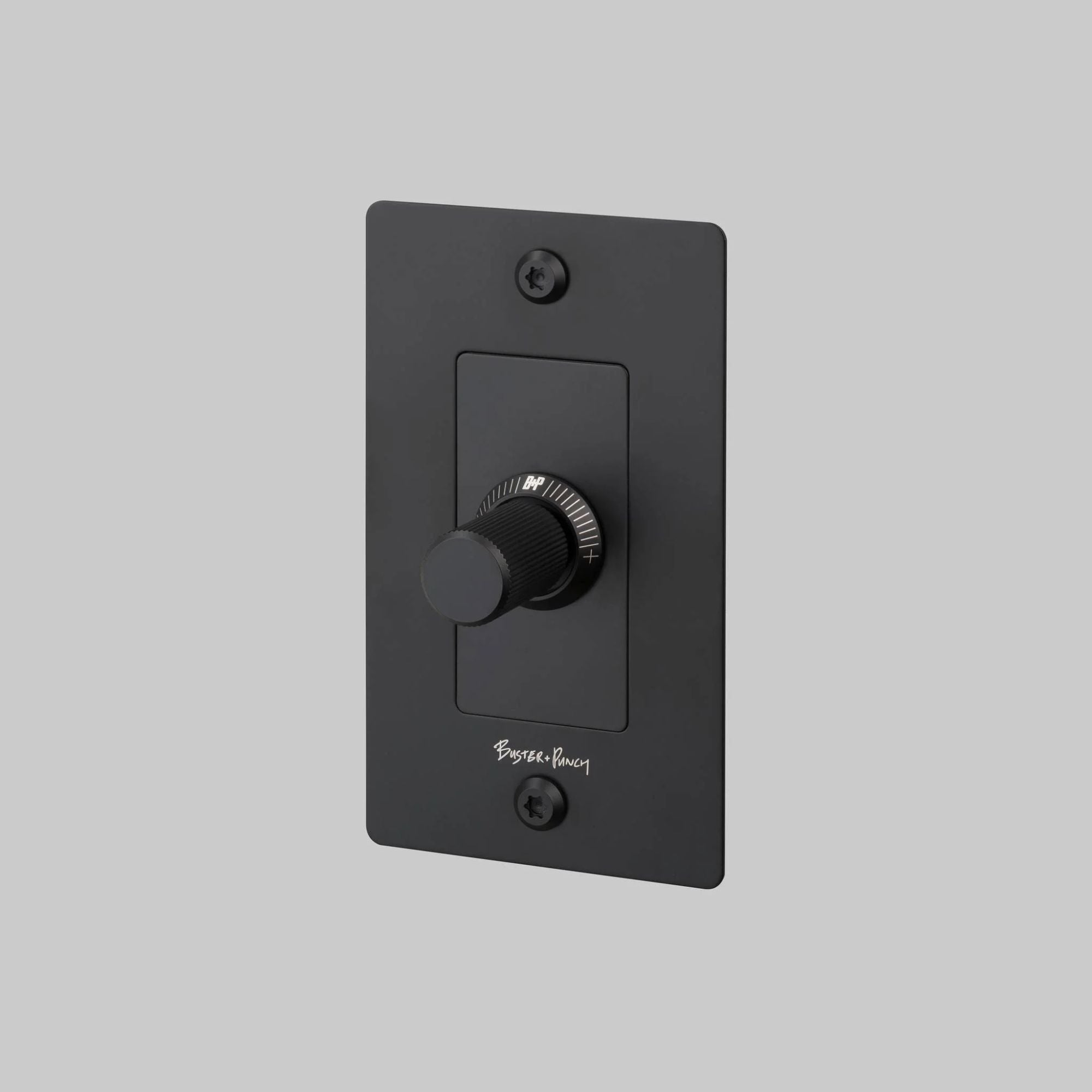 Buster + Punch NDR-024051 Linear 1-Gang LED Dimmer With Logo, Rotary, 250W, Black