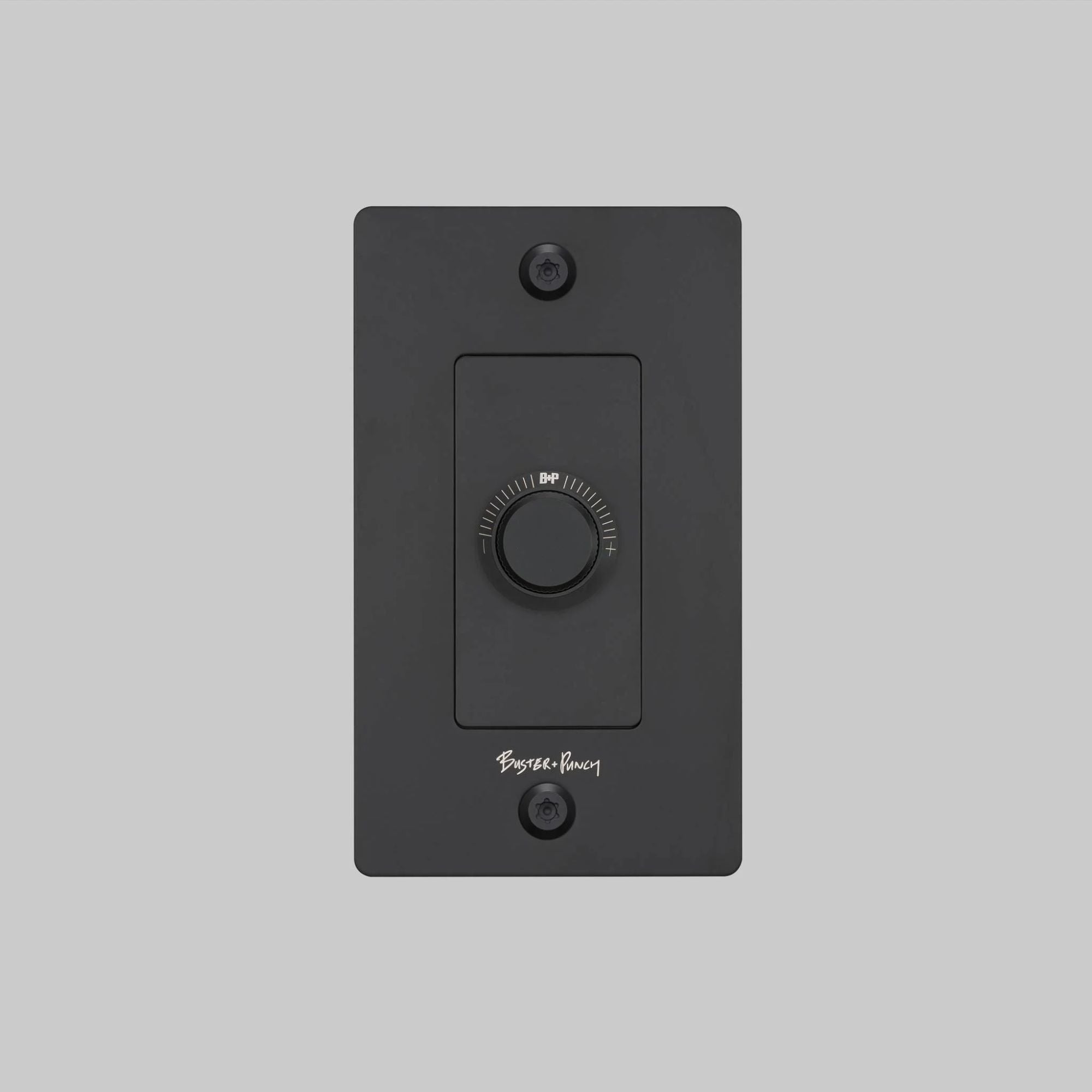 Buster + Punch NDR-024051 Linear 1-Gang LED Dimmer With Logo, Rotary, 250W, Black