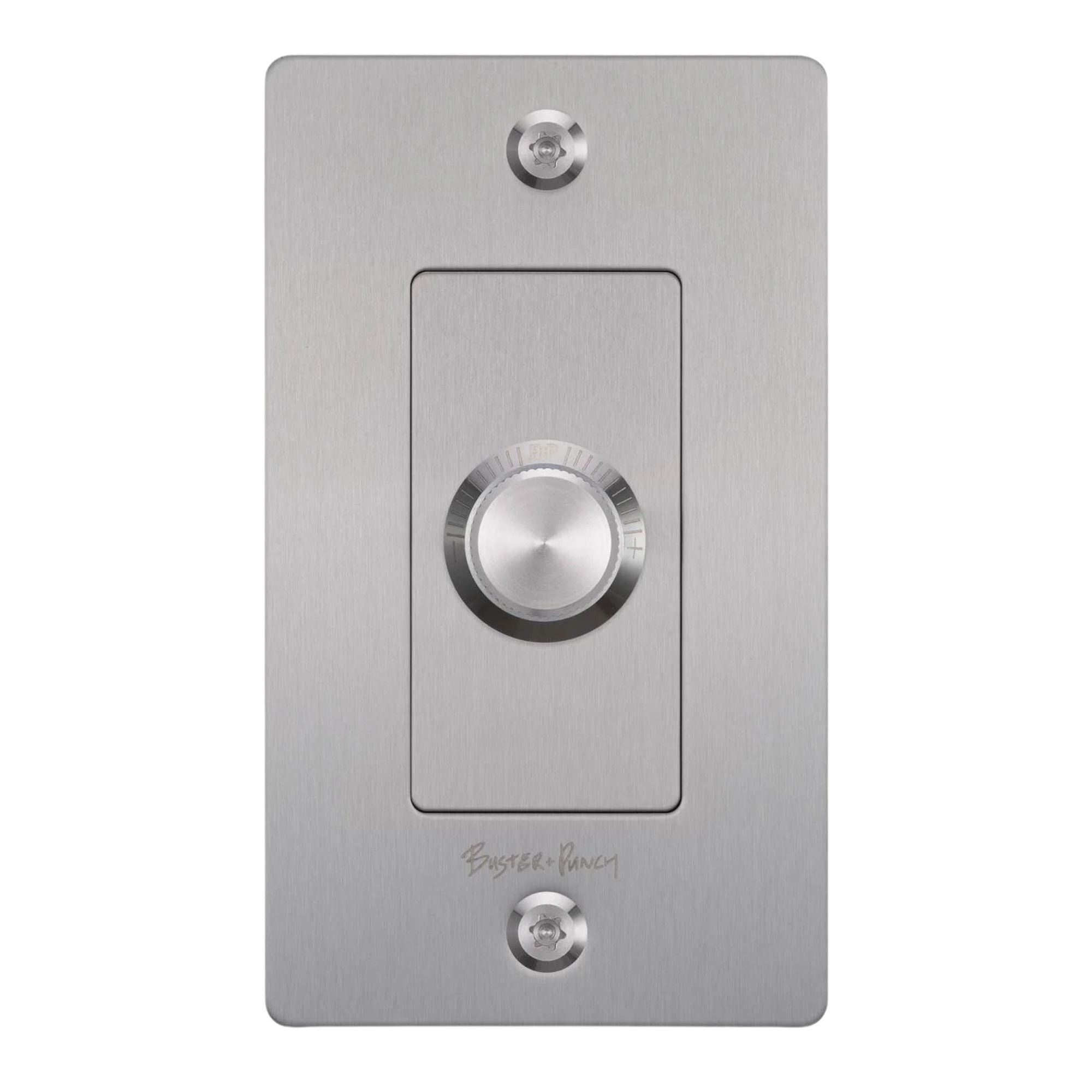 Buster + Punch NDR-074054 Linear 1-Gang LED Dimmer With Logo, Rotary, 250W, Steel