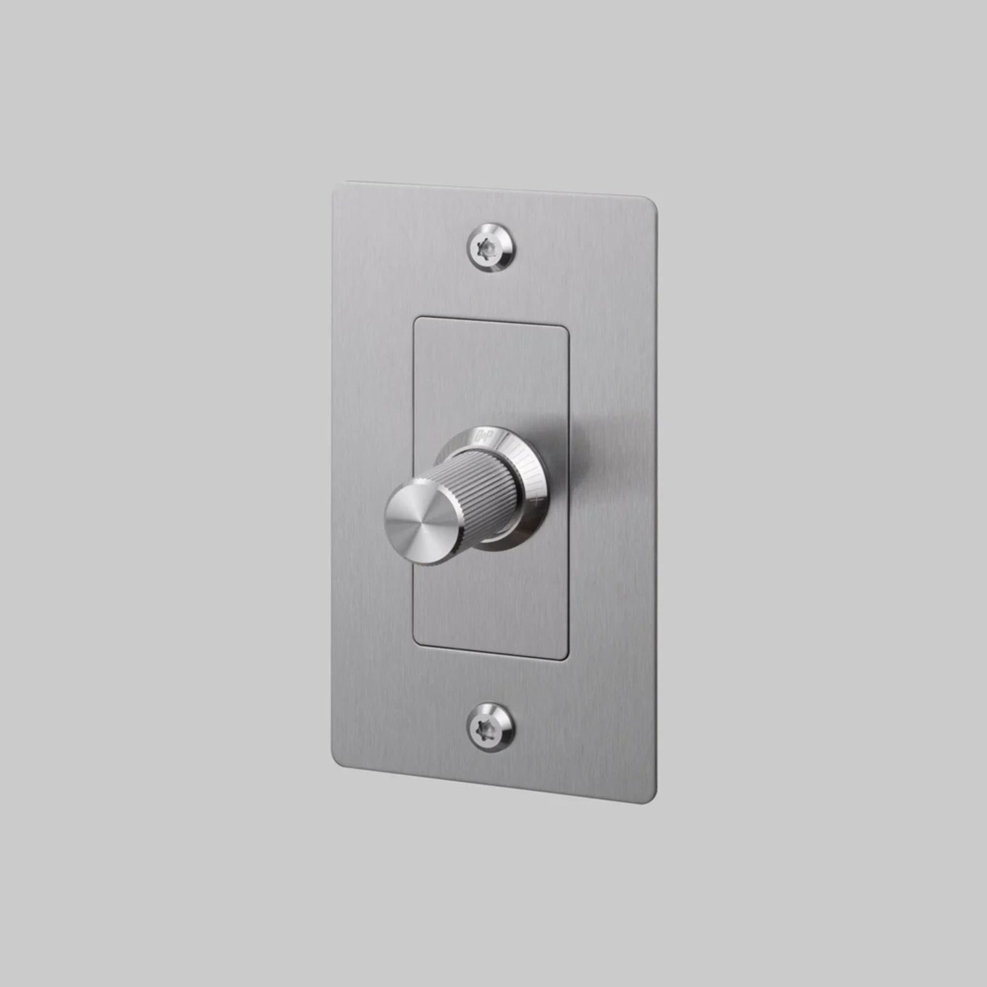 Buster + Punch NDR-074059 Linear 1-Gang LED Dimmer Without Logo, Rotary, 250W, Steel
