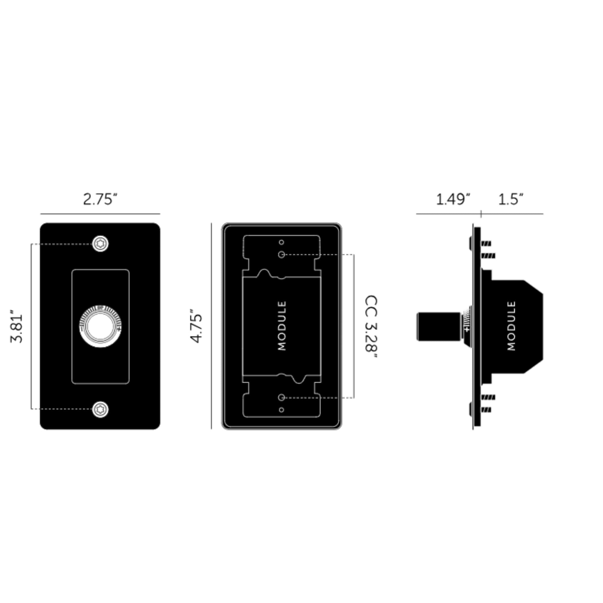 Buster + Punch NDR-144055 Linear 1-Gang LED Dimmer With Logo, Rotary, 250W, White