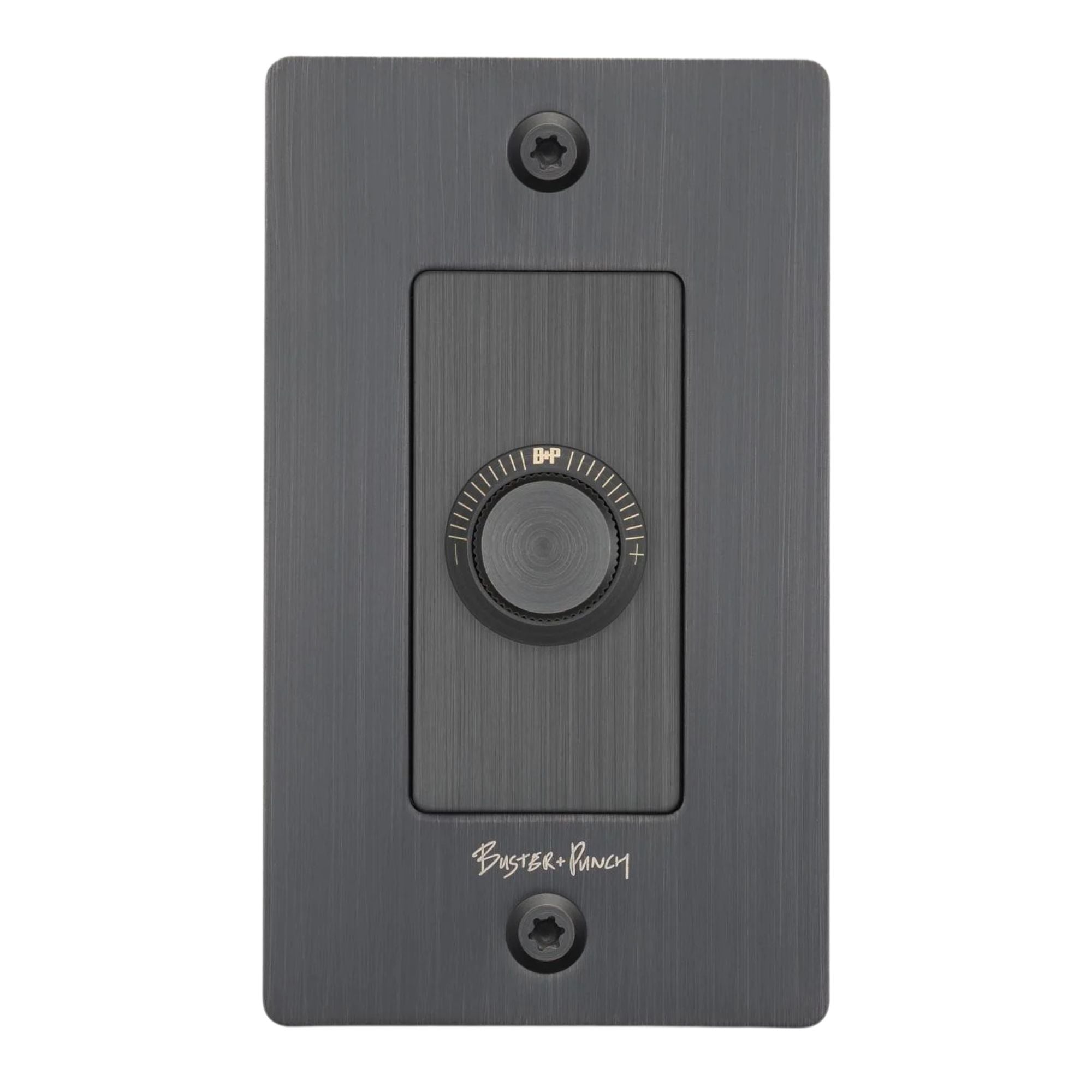Buster + Punch NDR-454053 Linear 1-Gang LED Dimmer With Logo, 250W, Rotary, Smoked Bronze