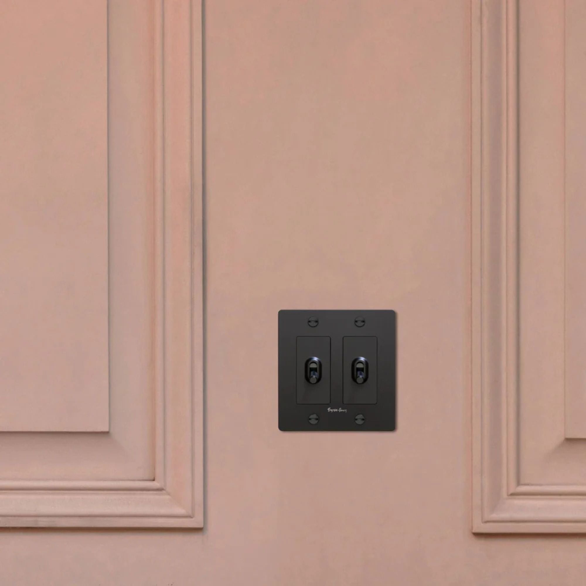 Buster + Punch NPL-023063 Standard 2-Gang Toggle Wall Plate, Black