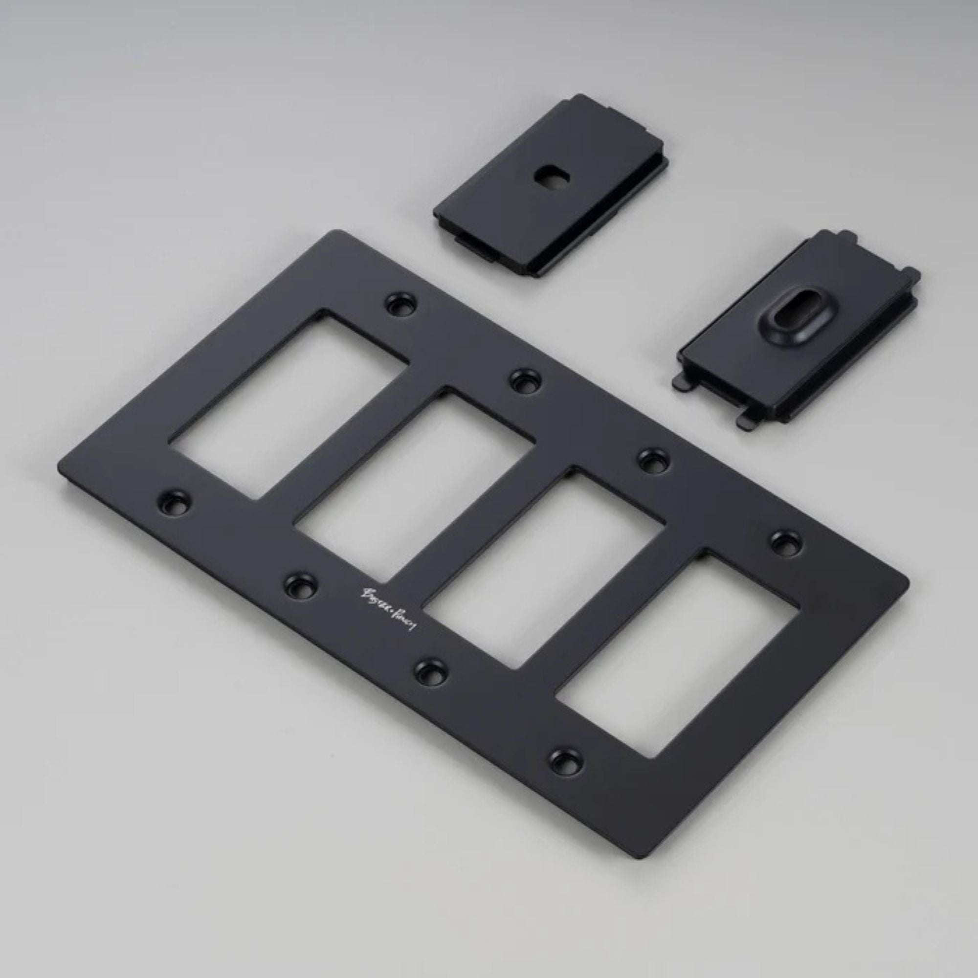 Buster + Punch NPL-023069 4-Gang Metal Wall Plate, Black