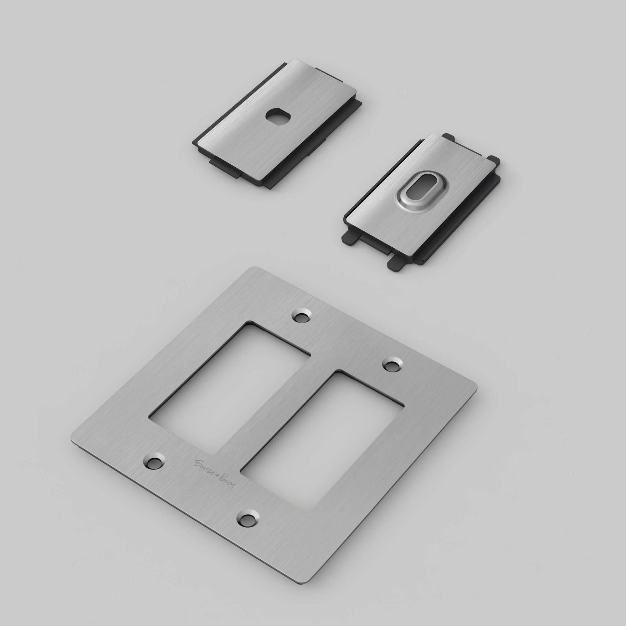 Buster + Punch NPL-07297 Standard 2-Gang Toggle Wall Plate, Steel
