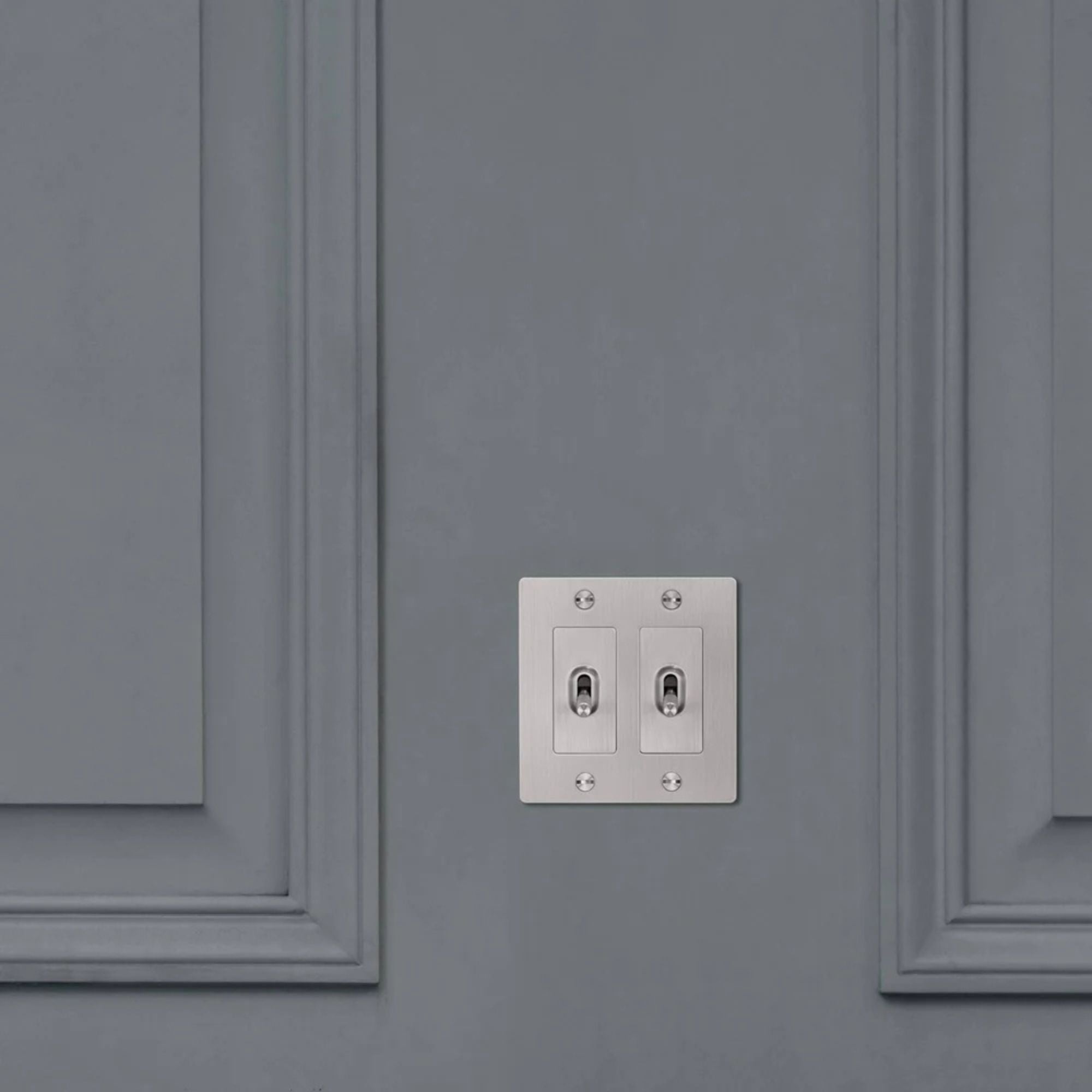 Buster + Punch NPL-07297 Standard 2-Gang Toggle Wall Plate, Steel