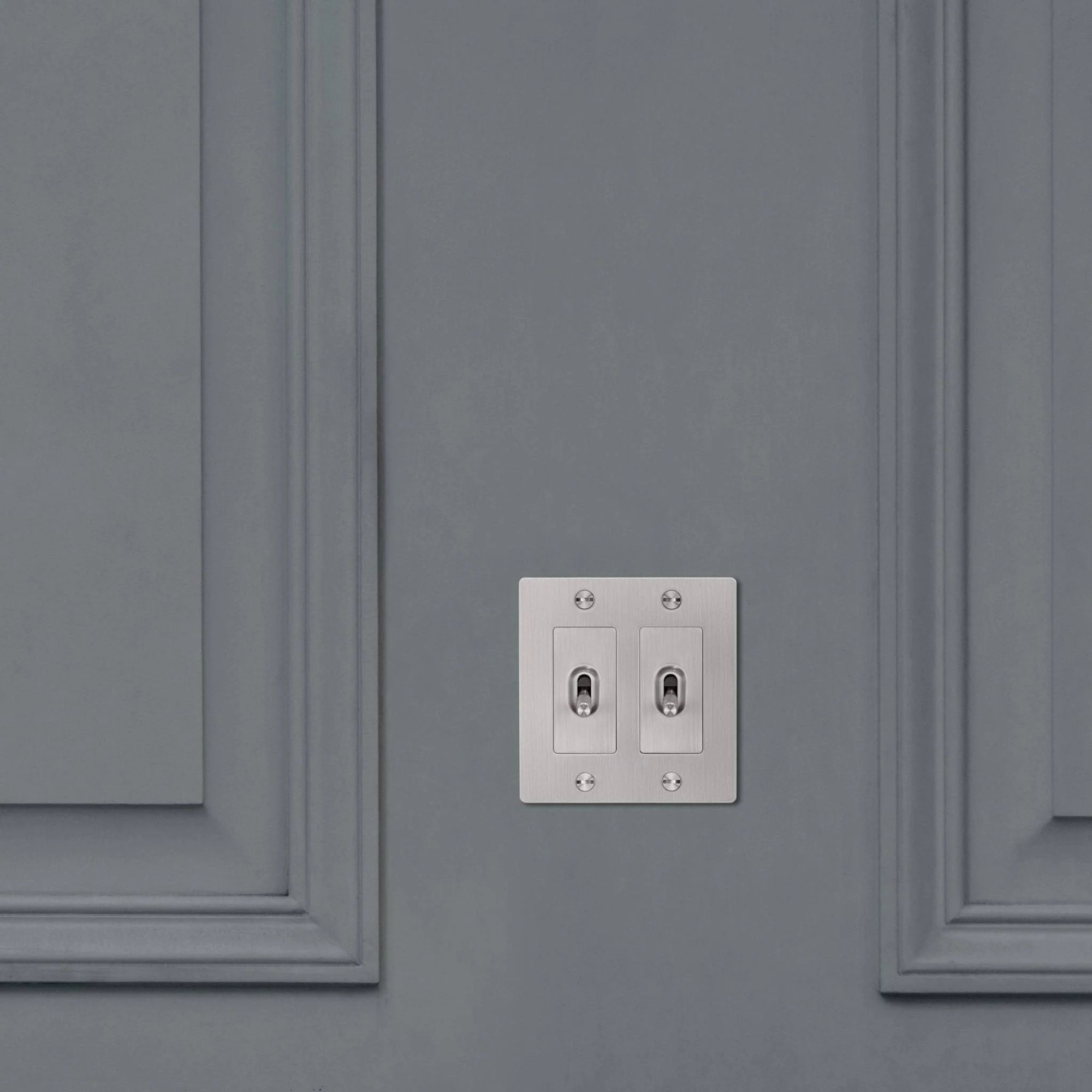 Buster + Punch NPL-073585 Standard 2-Gang Toggle Wall Plate, Steel