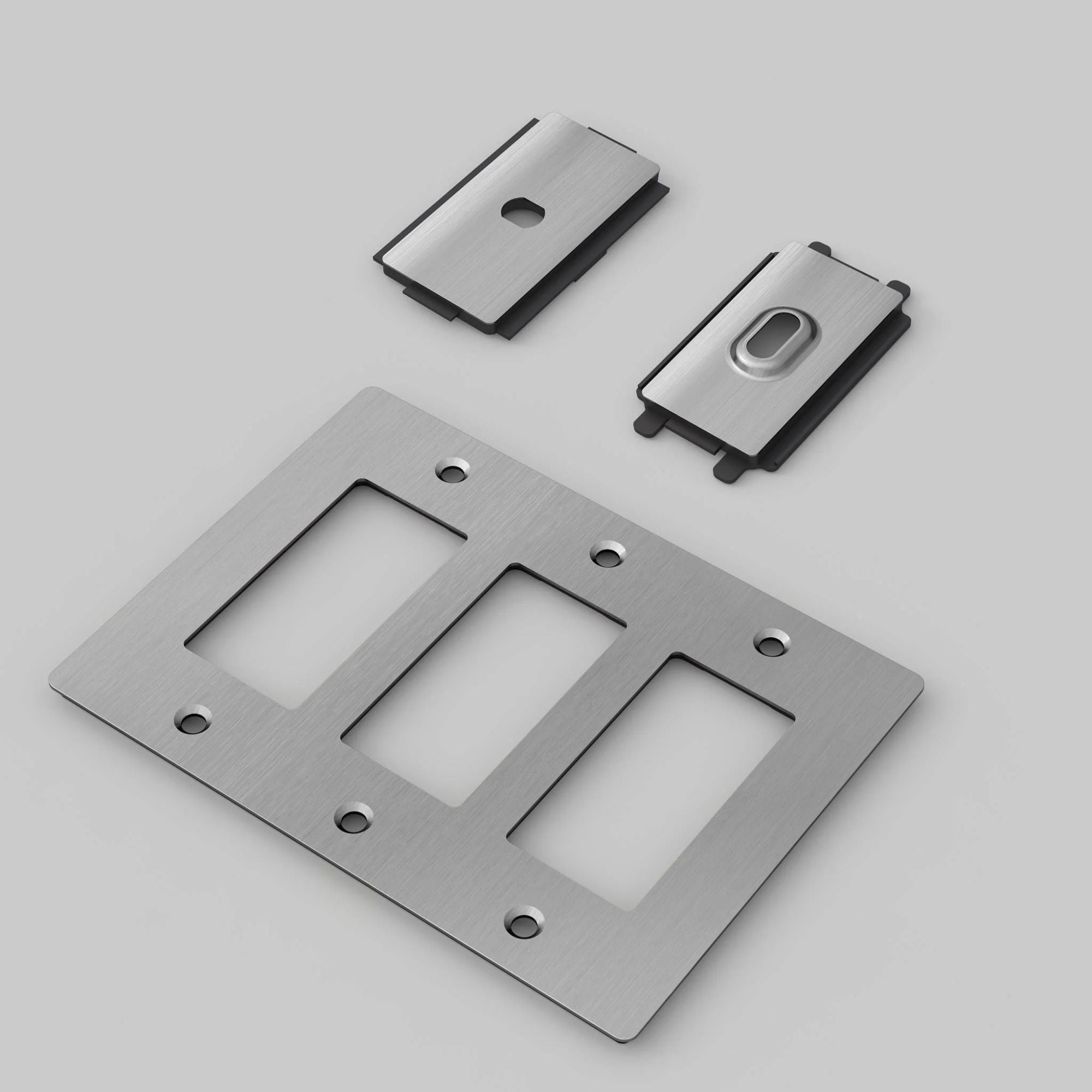 Buster + Punch NPL-073590 Standard 3-Gang Toggle Wall Plate, Steel