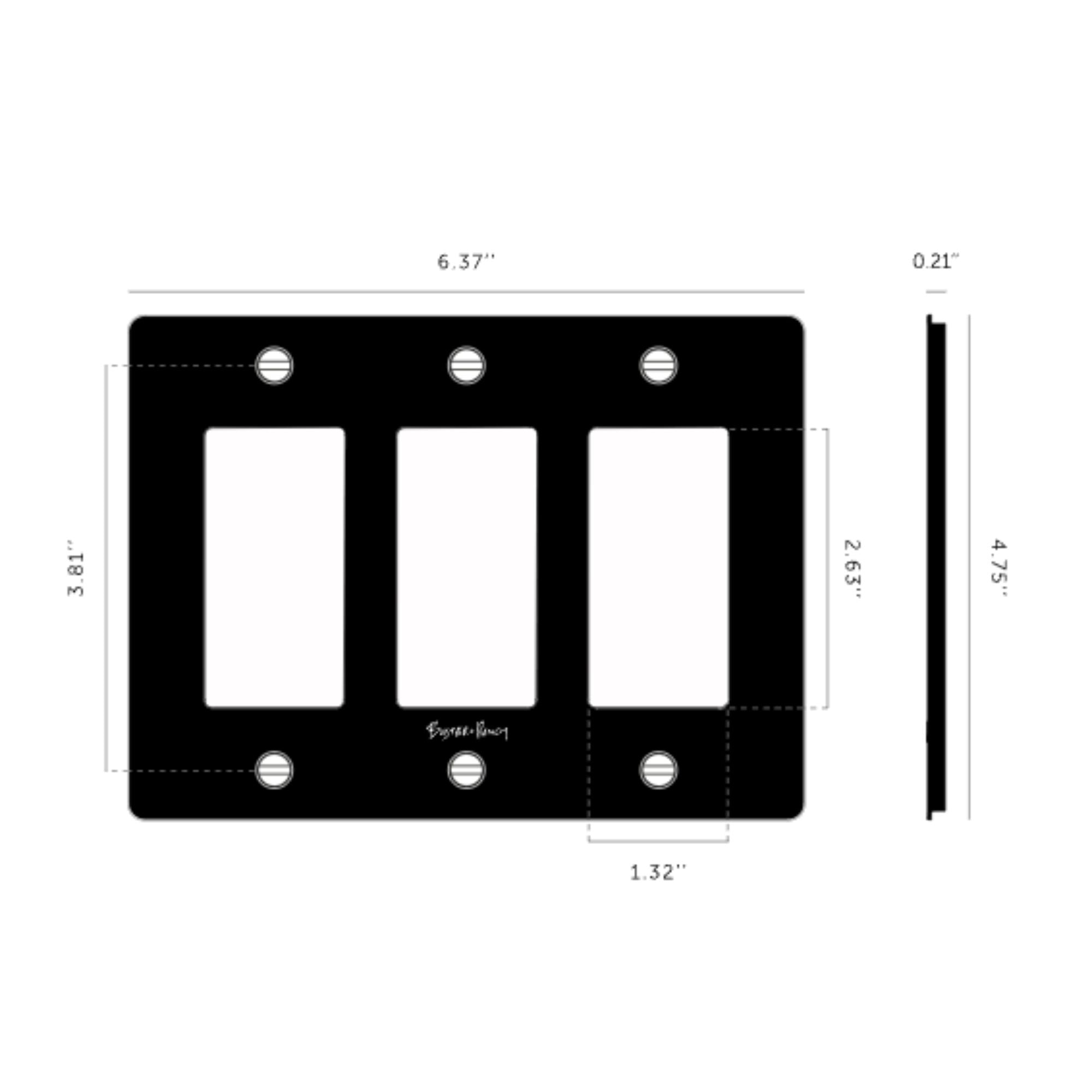 Buster + Punch NPL-073590 Standard 3-Gang Toggle Wall Plate, Steel