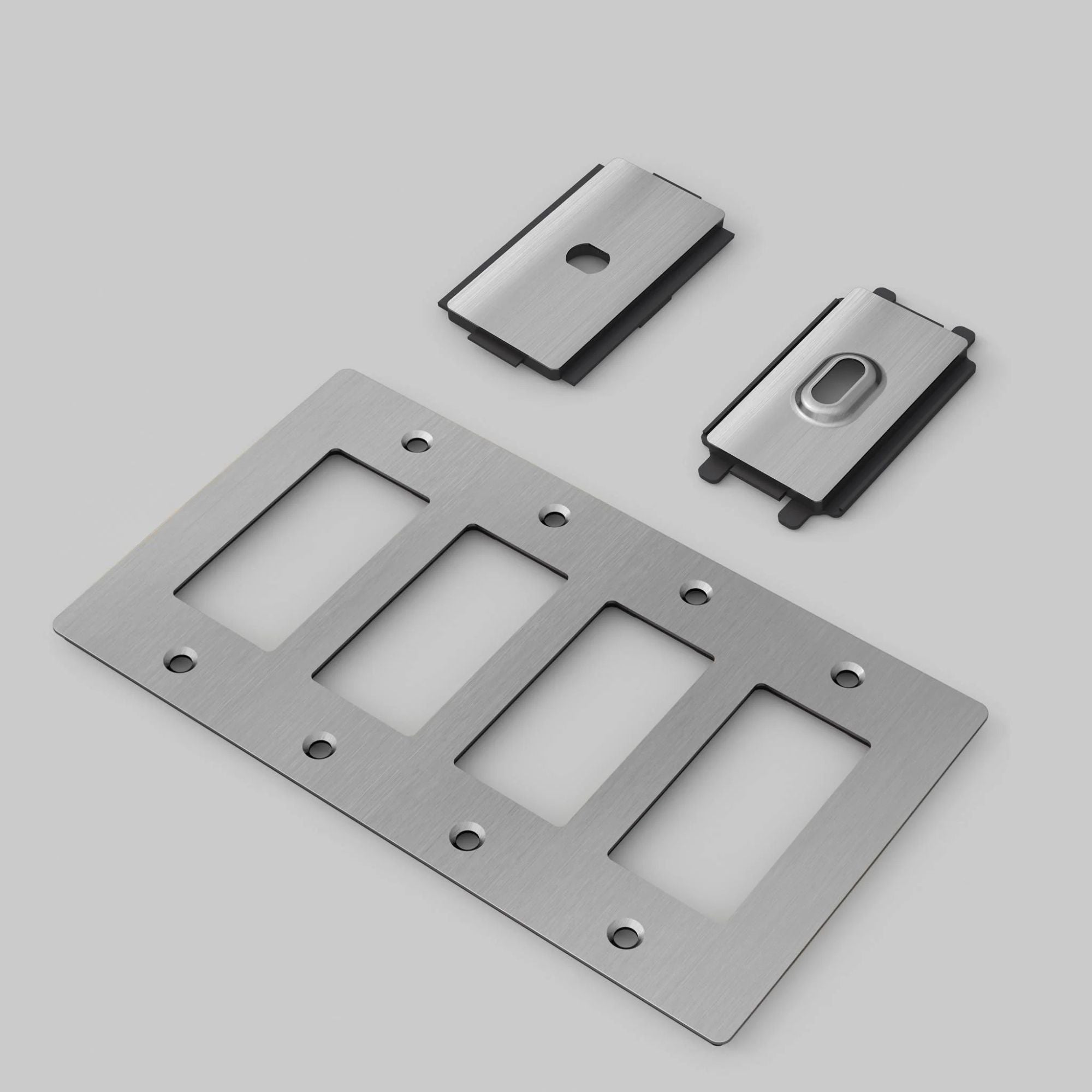 Buster + Punch NPL-073595 Standard 4-Gang Toggle Wall Plate, Steel