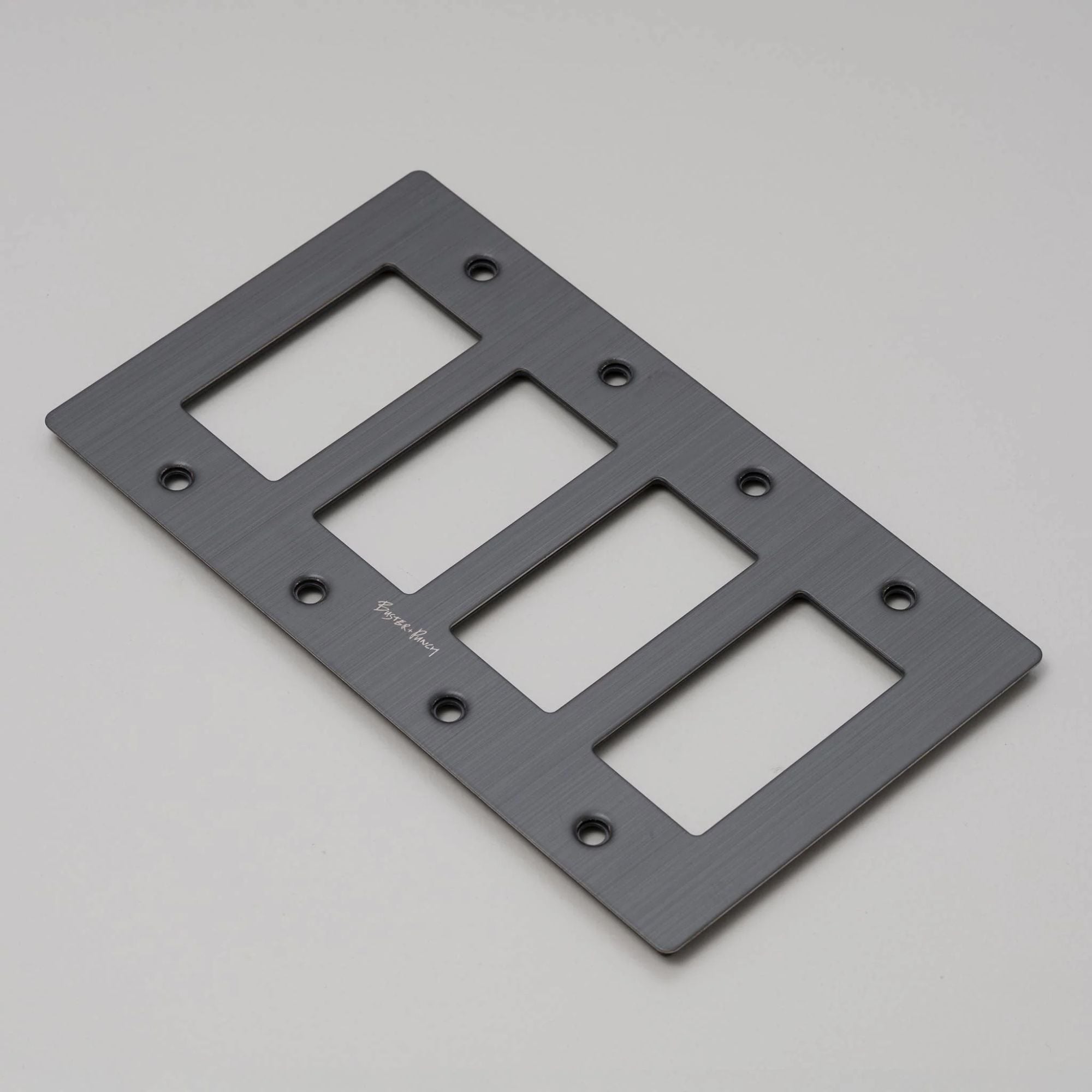 Buster + Punch Wall Plate with Logo | 1G–4G | Toggle & Dimmer | 5 Finishes