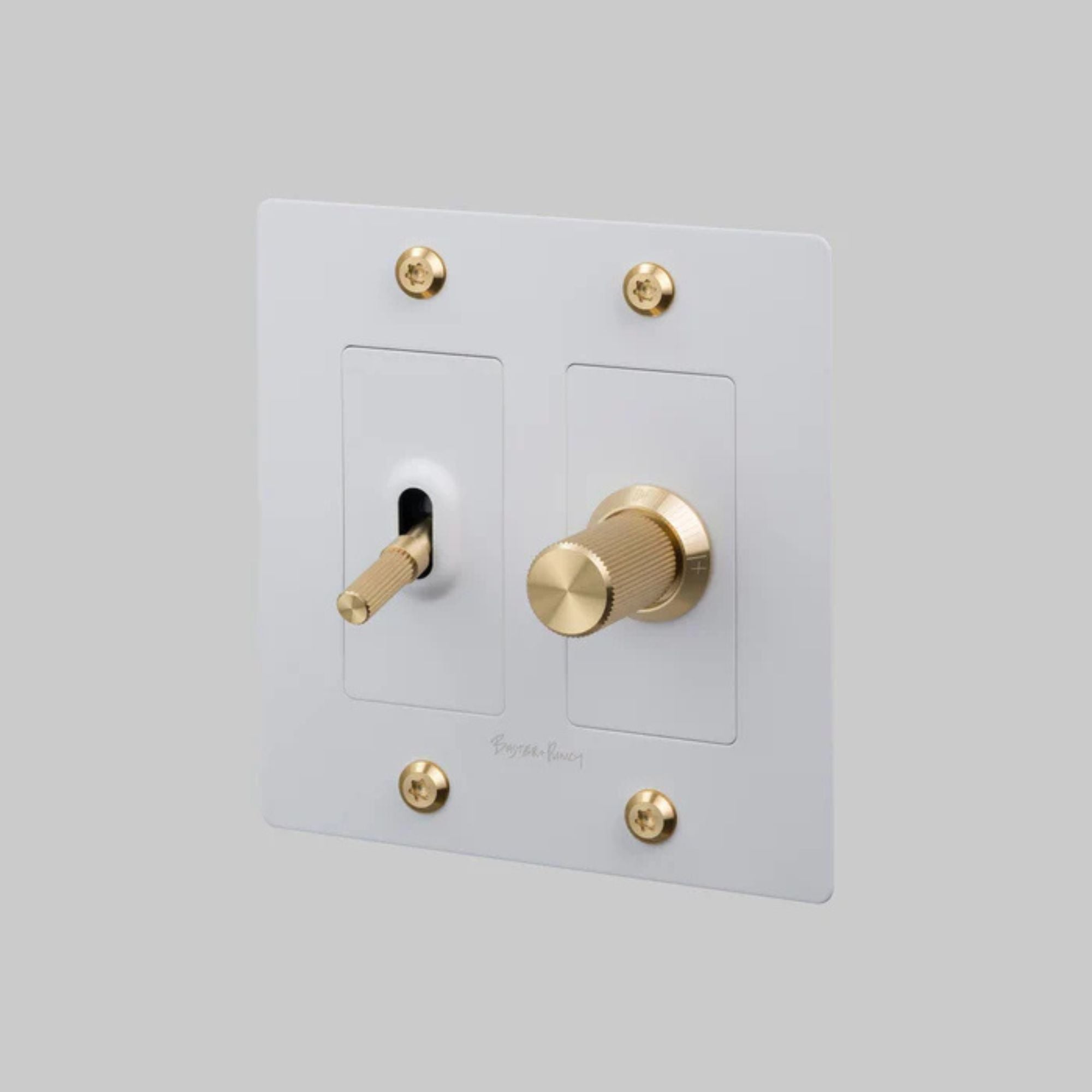 Buster + Punch NPL-143064 Standard 2-Gang Toggle Wall Plate, White