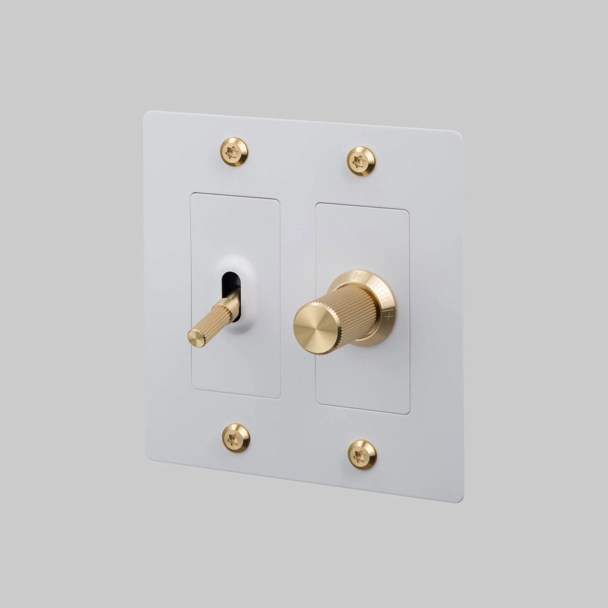 Buster + Punch NPL-143586 Standard 2-Gang Toggle Wall Plate, White