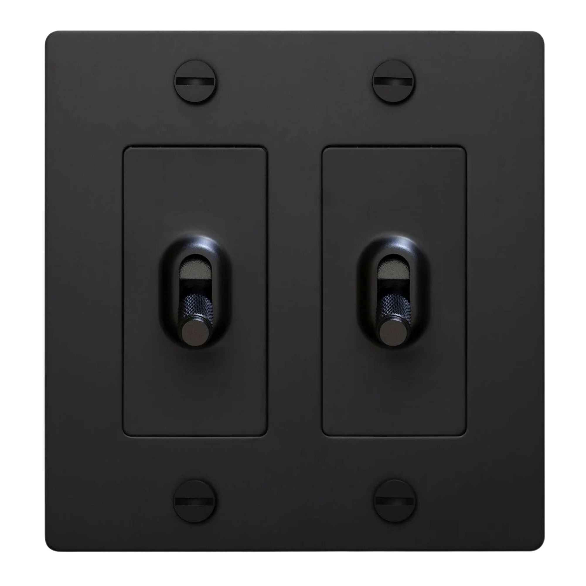 Buster + Punch NTG-023821 Cross 2-Gang Toggle Switch Without Logo, 15A, Single Pole/3-Way, Black