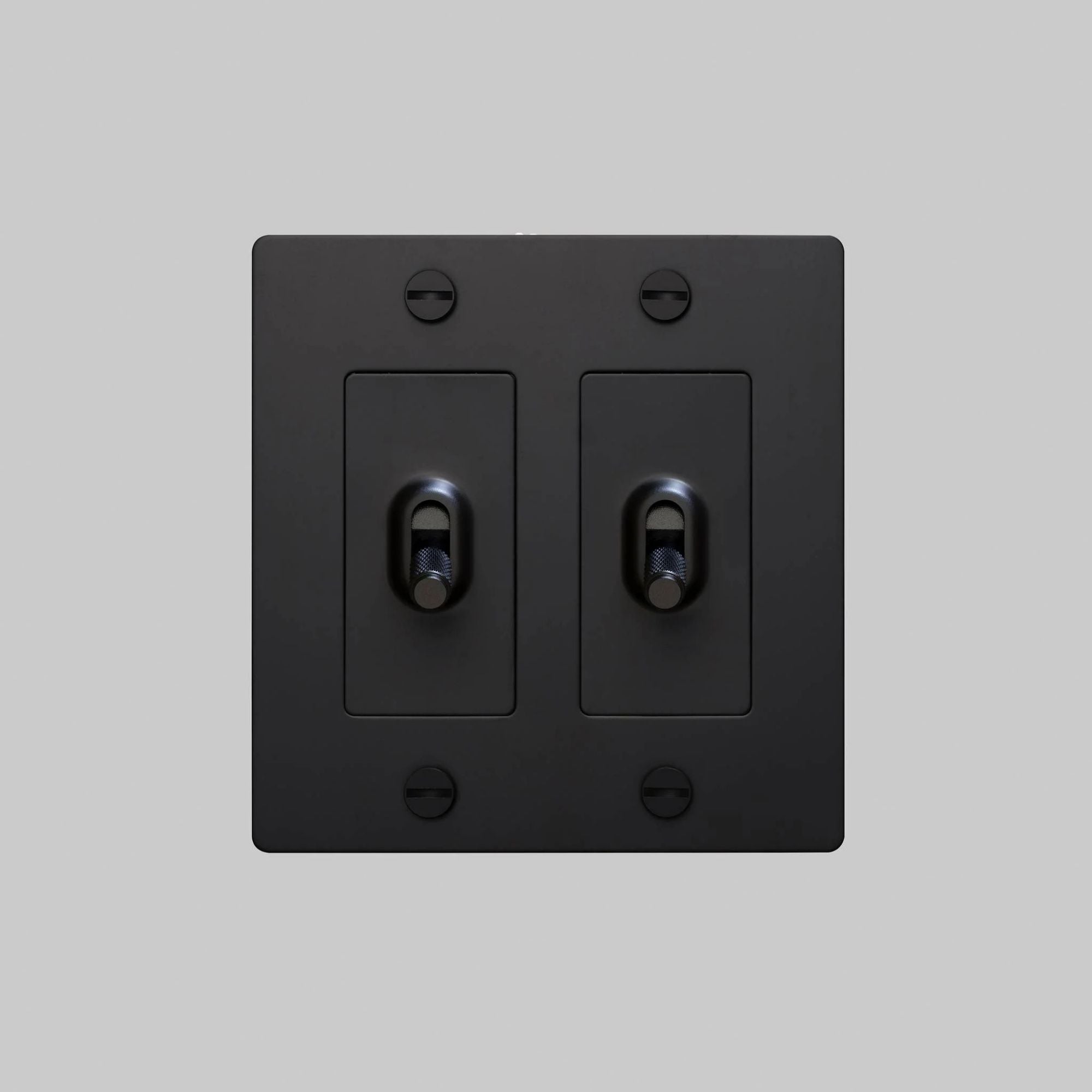 Buster + Punch NTG-023821 Cross 2-Gang Toggle Switch Without Logo, 15A, Single Pole/3-Way, Black