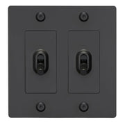 Buster + Punch NTG-024046 Linear 2-Gang Toggle Switch Without Logo, 15A, Single Pole/3-Way, Black