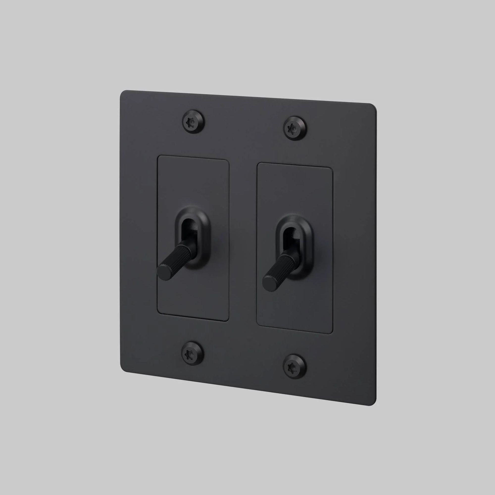 Buster + Punch NTG-024046 Linear 2-Gang Toggle Switch Without Logo, 15A, Single Pole/3-Way, Black