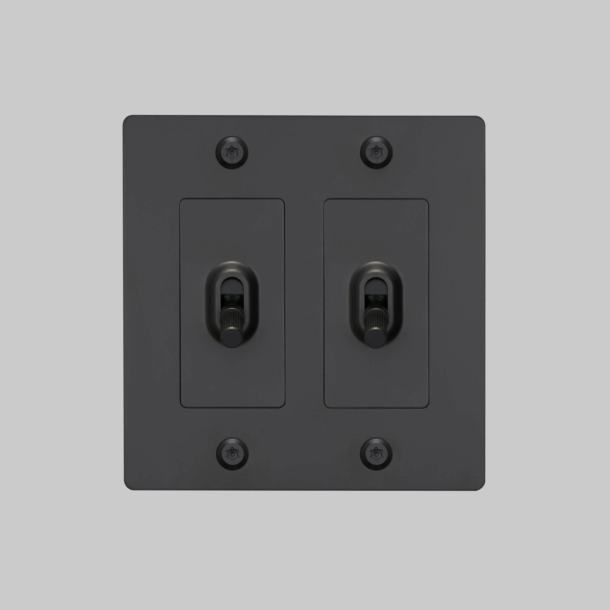 Buster + Punch NTG-024046 Linear 2-Gang Toggle Switch Without Logo, 15A, Single Pole/3-Way, Black
