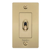 Buster + Punch NTG-054031 Linear 1-Gang Toggle Switch With Logo, 15A, Single Pole/3-Way, Brass