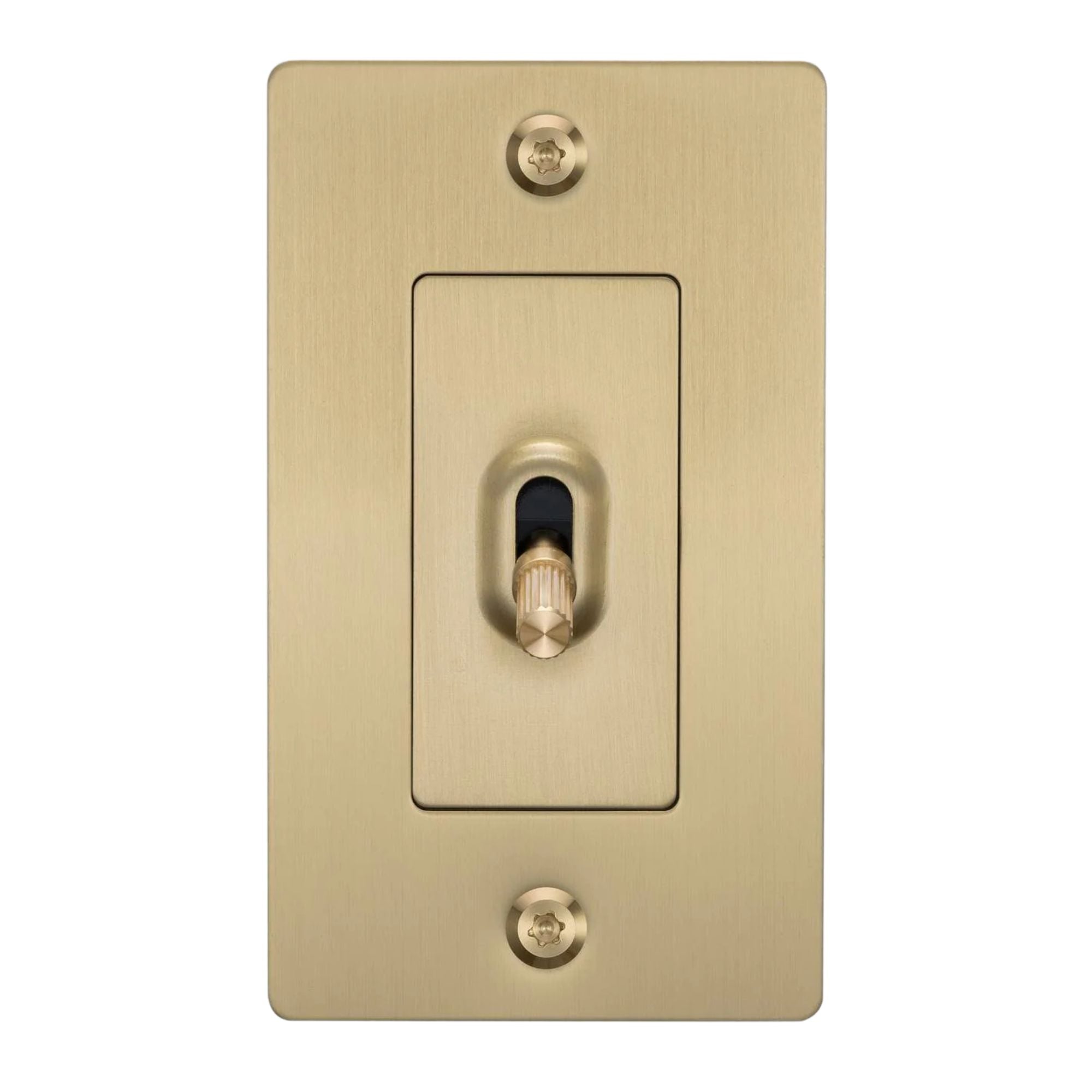 Buster + Punch NTG-054036 Linear 1-Gang Toggle Switch Without Logo, 15A, Single Pole/3-Way, Brass