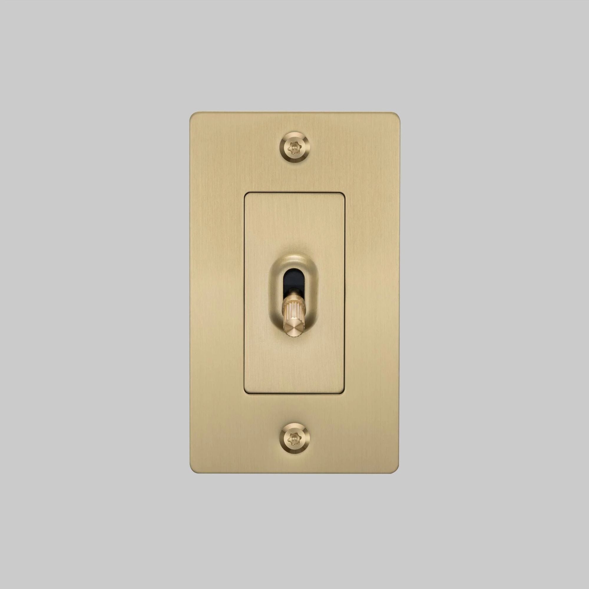 Buster + Punch NTG-054036 Linear 1-Gang Toggle Switch Without Logo, 15A, Single Pole/3-Way, Brass