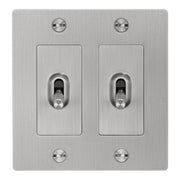 Buster + Punch NTG-073824 Cross 2-Gang Toggle Switch Without Logo, 15A, Single Pole/3-Way, Steel
