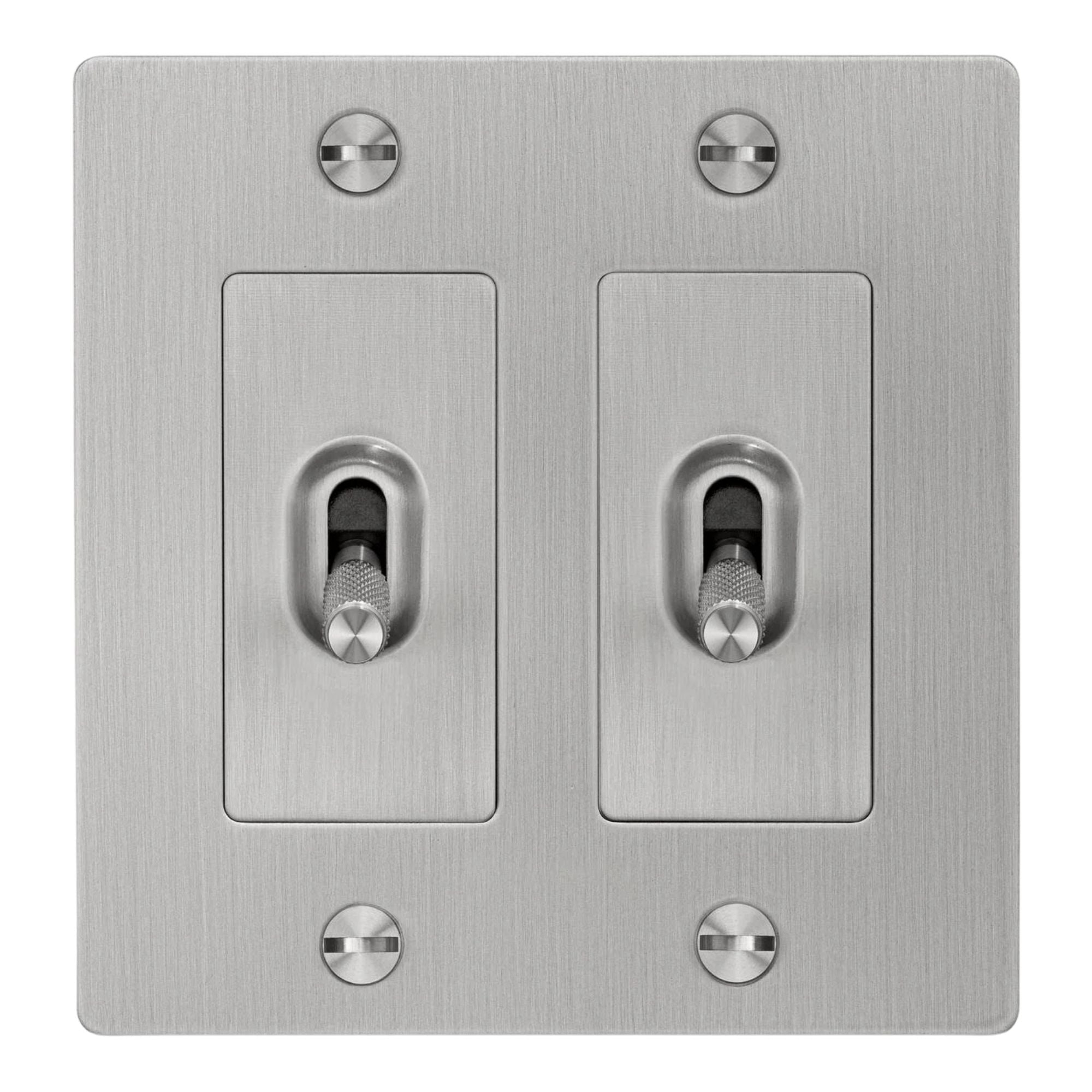 Buster + Punch NTG-073824 Cross 2-Gang Toggle Switch Without Logo, 15A, Single Pole/3-Way, Steel