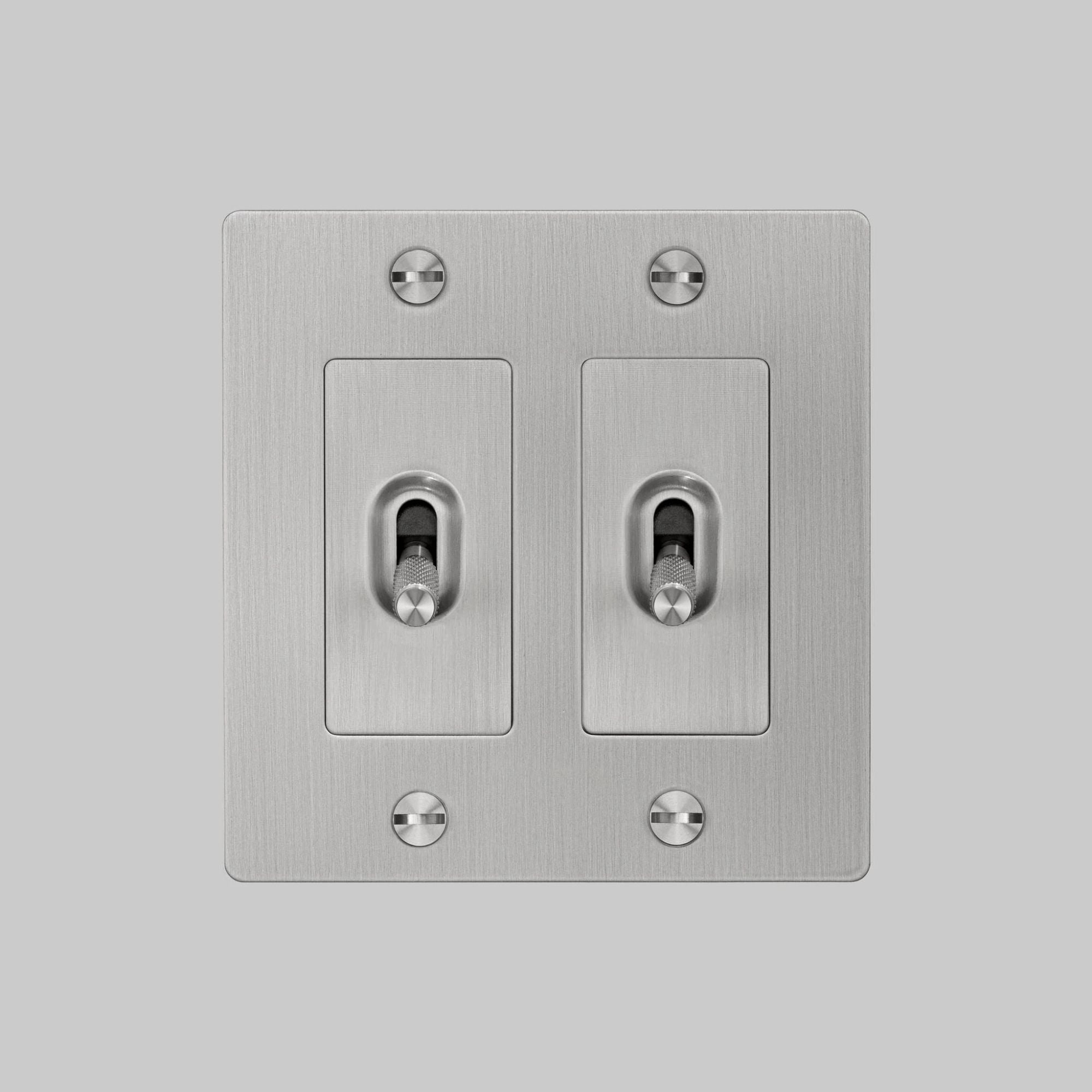 Buster + Punch NTG-073824 Cross 2-Gang Toggle Switch Without Logo, 15A, Single Pole/3-Way, Steel