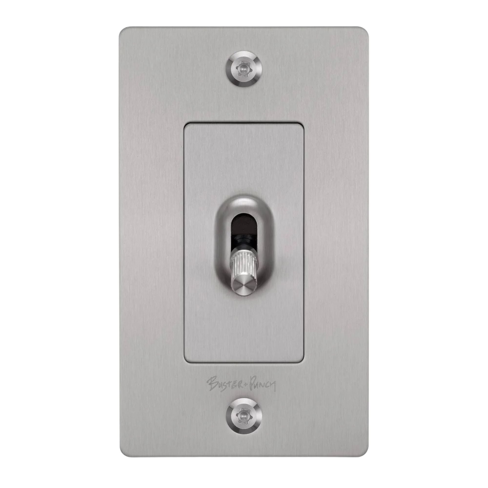 Buster + Punch NTG-074033 Linear 1-Gang Toggle Switch With Logo, 15A, Single Pole/3-Way, Steel