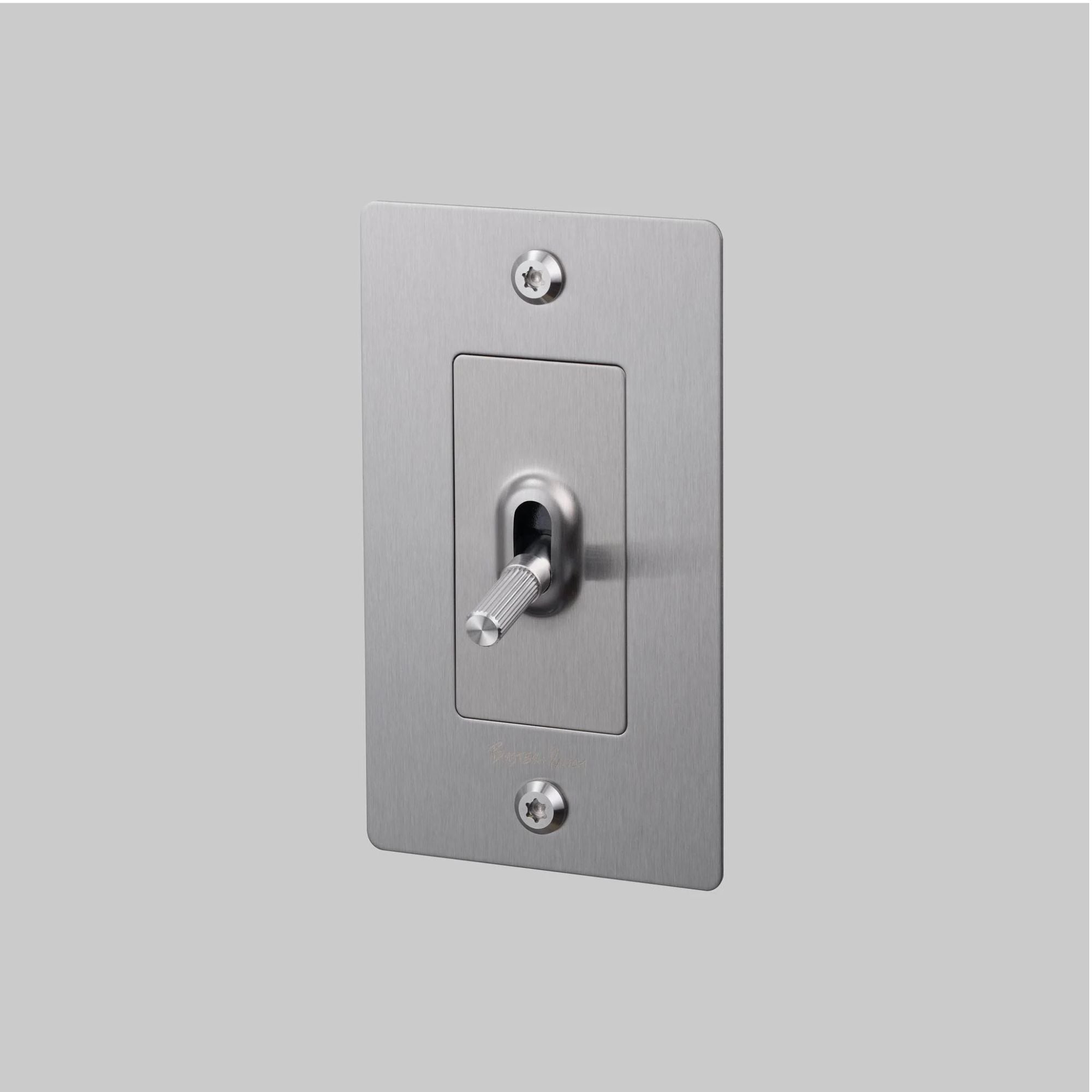 Buster + Punch NTG-074033 Linear 1-Gang Toggle Switch With Logo, 15A, Single Pole/3-Way, Steel