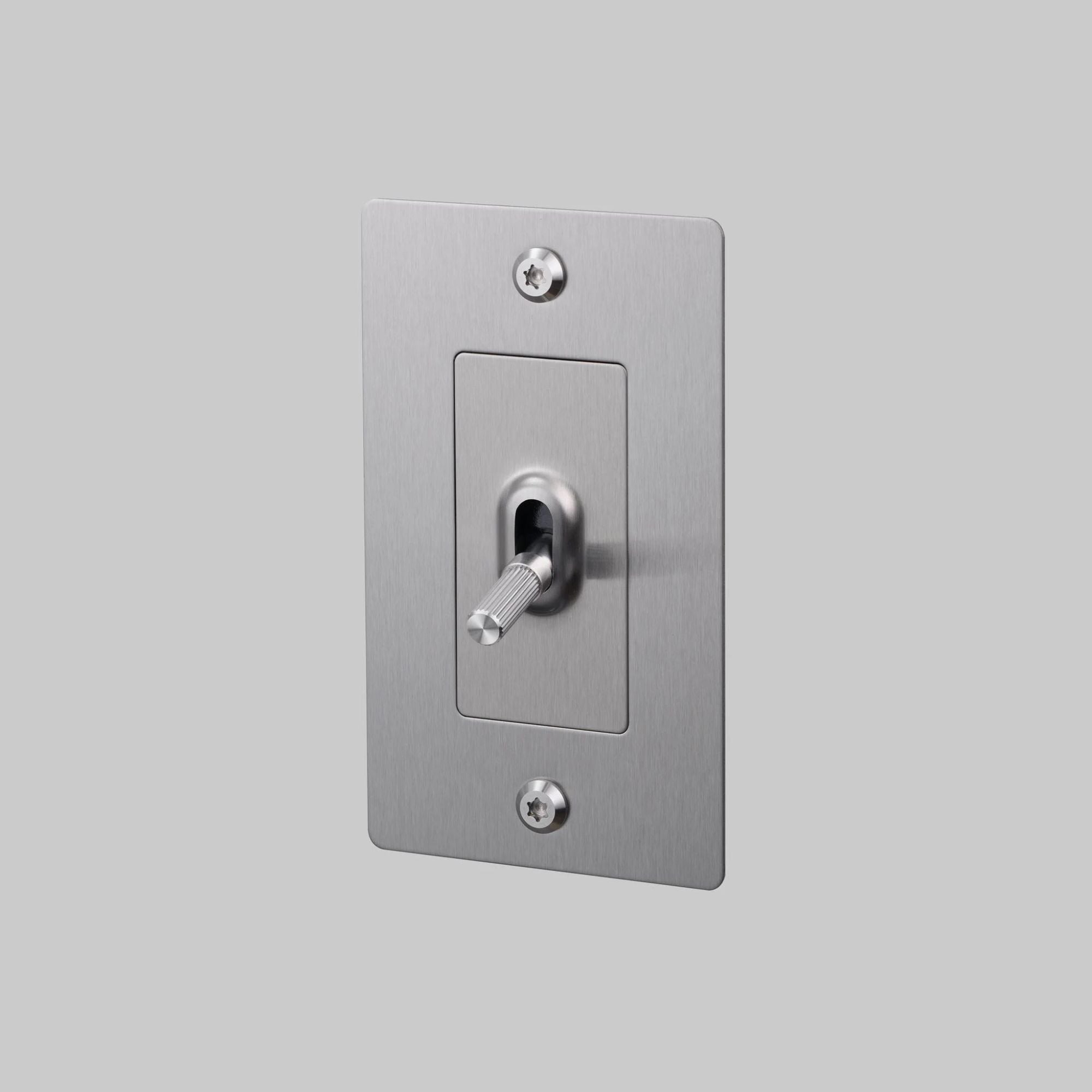 Buster + Punch NTG-074038 Linear 1-Gang Toggle Switch Without Logo, 15A, Single Pole/3-Way, Steel