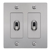 Buster + Punch NTG-074049 Linear 2-Gang Toggle Switch Without Logo, 15A, Single Pole/3-Way, Steel