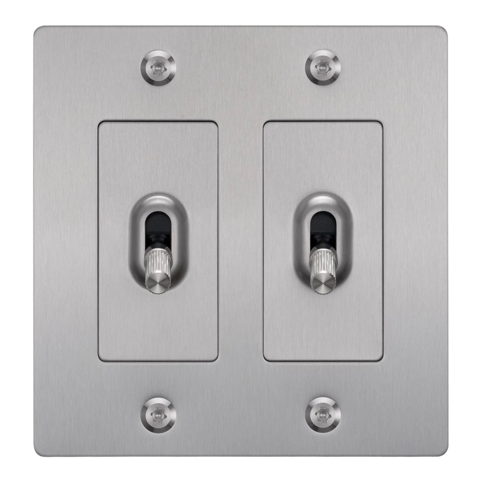 Buster + Punch NTG-074049 Linear 2-Gang Toggle Switch Without Logo, 15A, Single Pole/3-Way, Steel