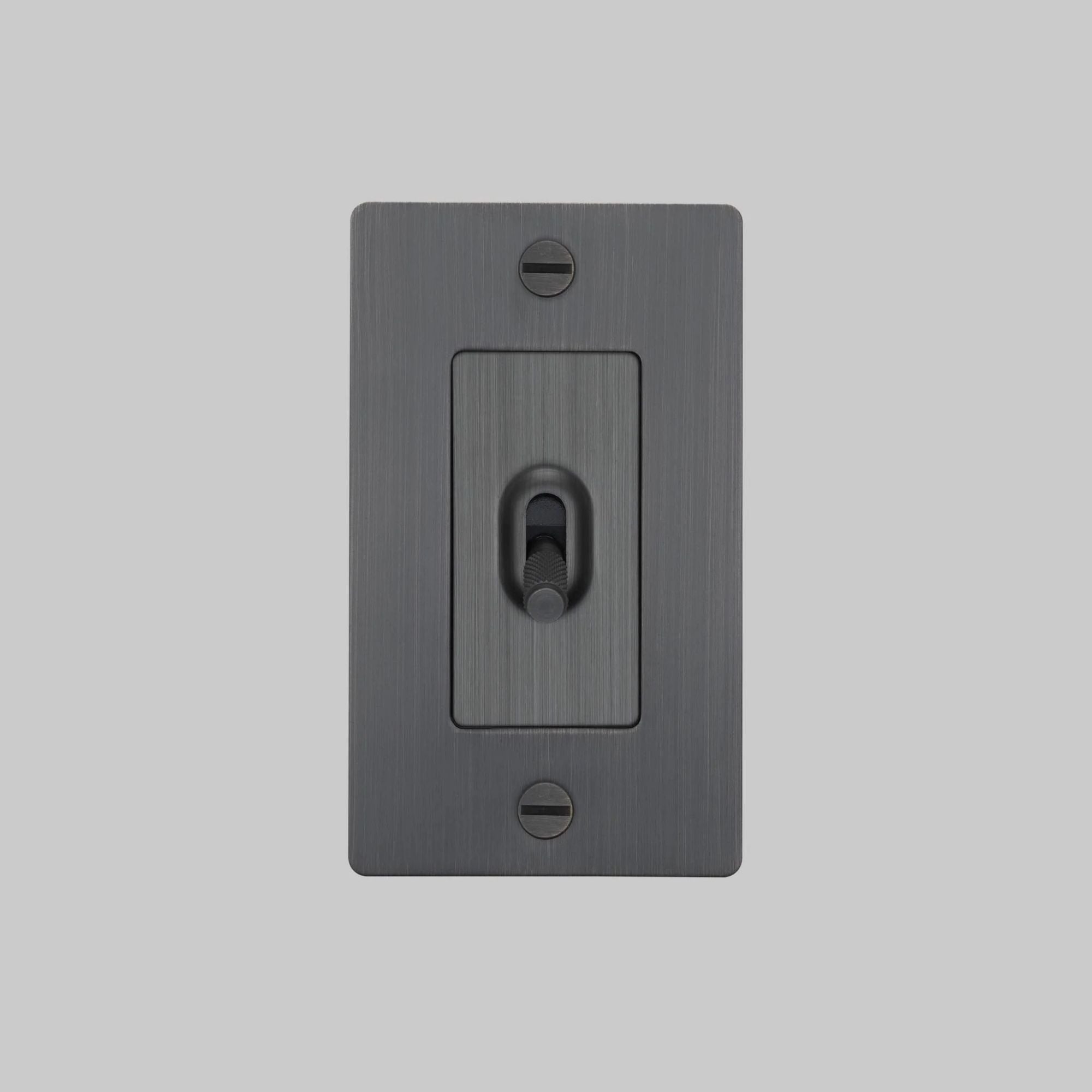 Buster + Punch NTG-093818 Cross 1-Gang Toggle Switch Without Logo, 15A, Single Pole/3-Way, Smoked Bronze