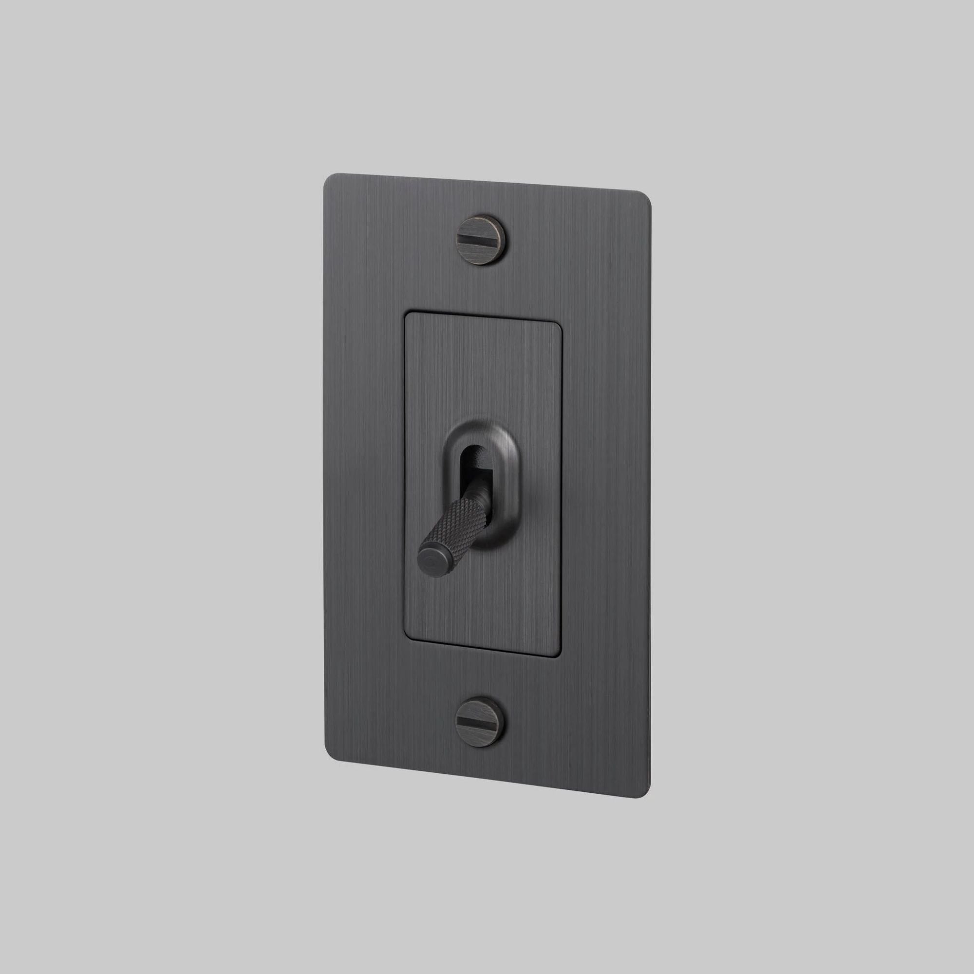 Buster + Punch NTG-093818 Cross 1-Gang Toggle Switch Without Logo, 15A, Single Pole/3-Way, Smoked Bronze