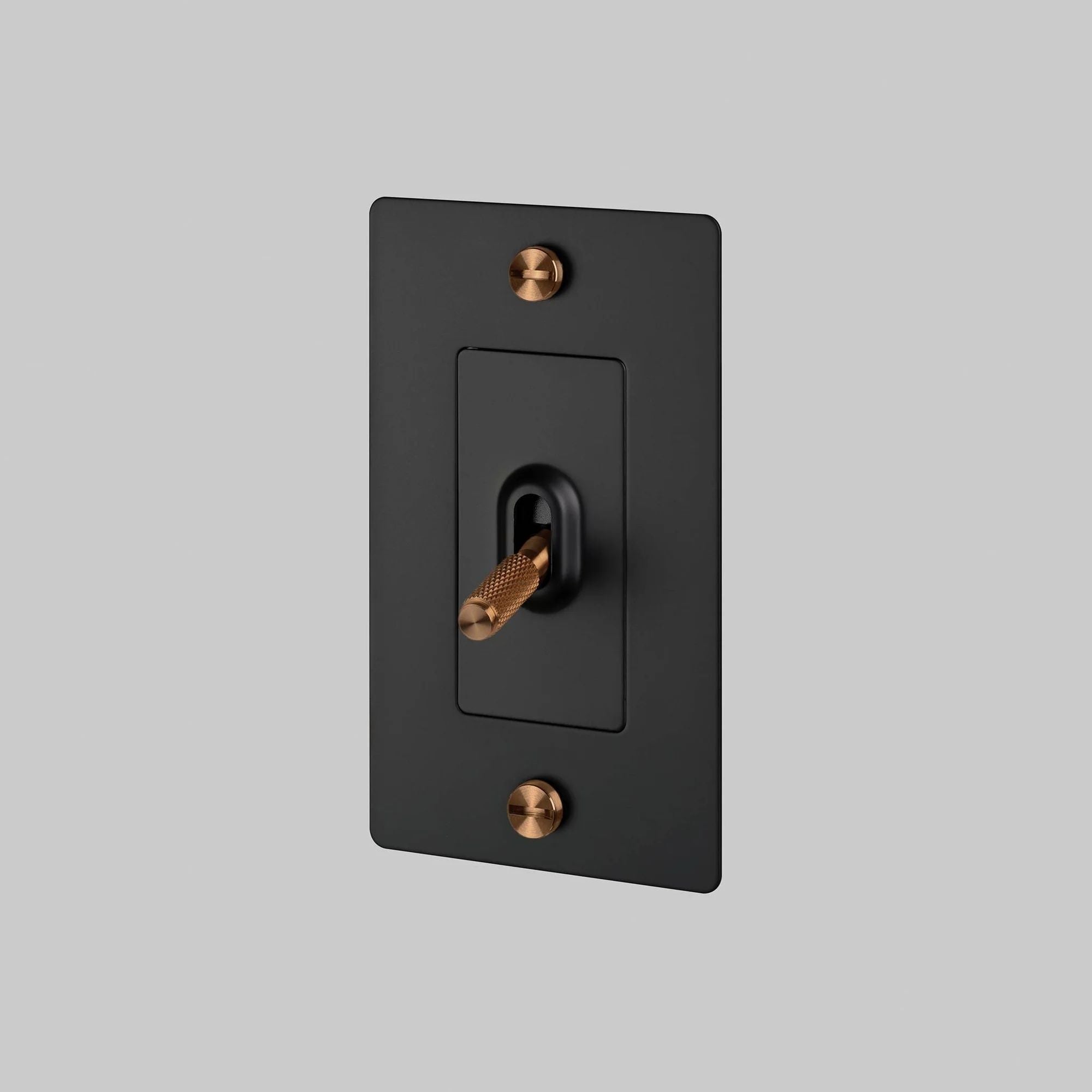 Buster + Punch NTG-134889 Cross 1-Gang Light Switch Without Logo, Toggle, 15A, Single Pole/3-Way, Black/Warm Sunset