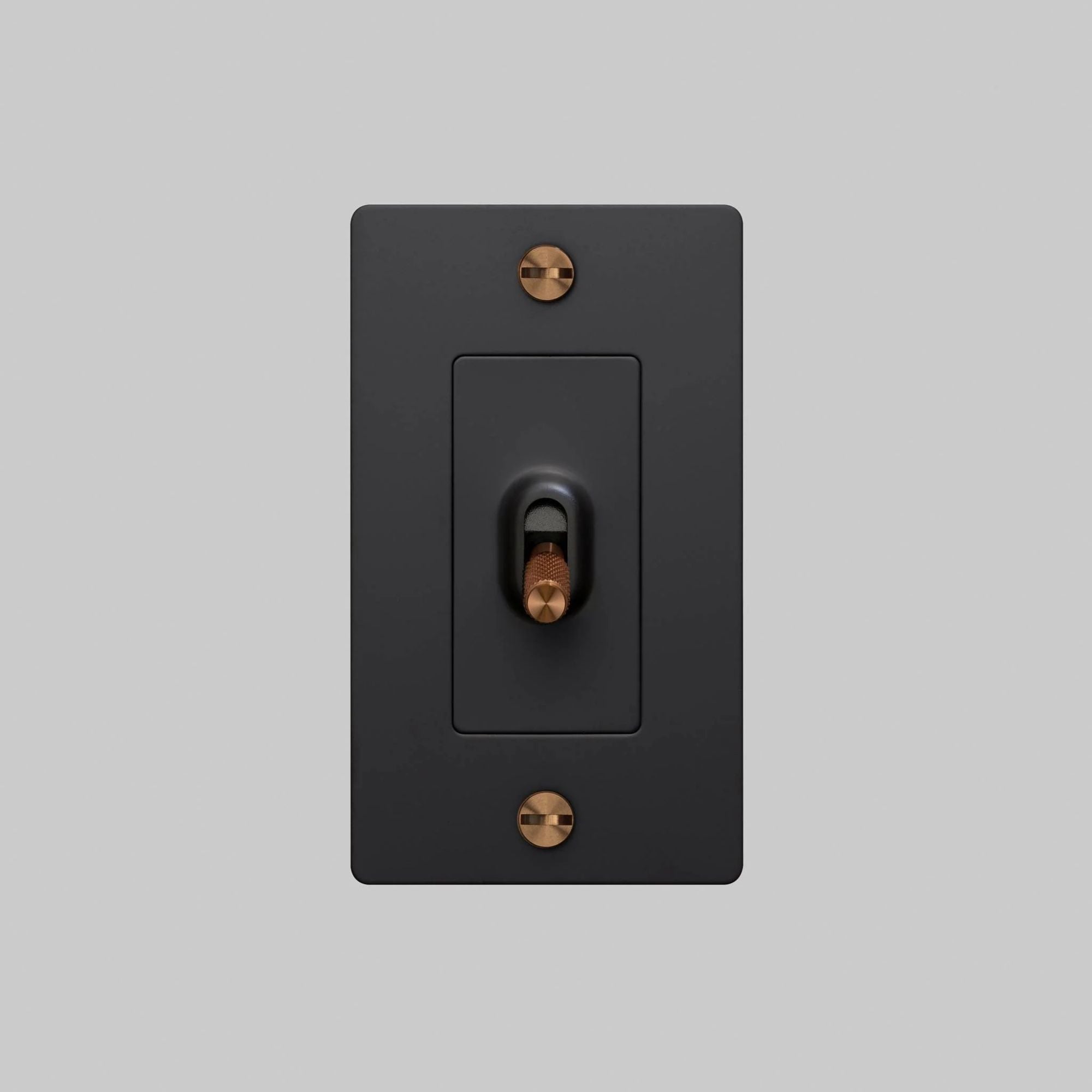 Buster + Punch NTG-134889 Cross 1-Gang Light Switch Without Logo, Toggle, 15A, Single Pole/3-Way, Black/Warm Sunset
