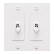 Buster + Punch NTG-143825 Cross 2-Gang Toggle Switch Without Logo, 15A, Single Pole/3-Way, White