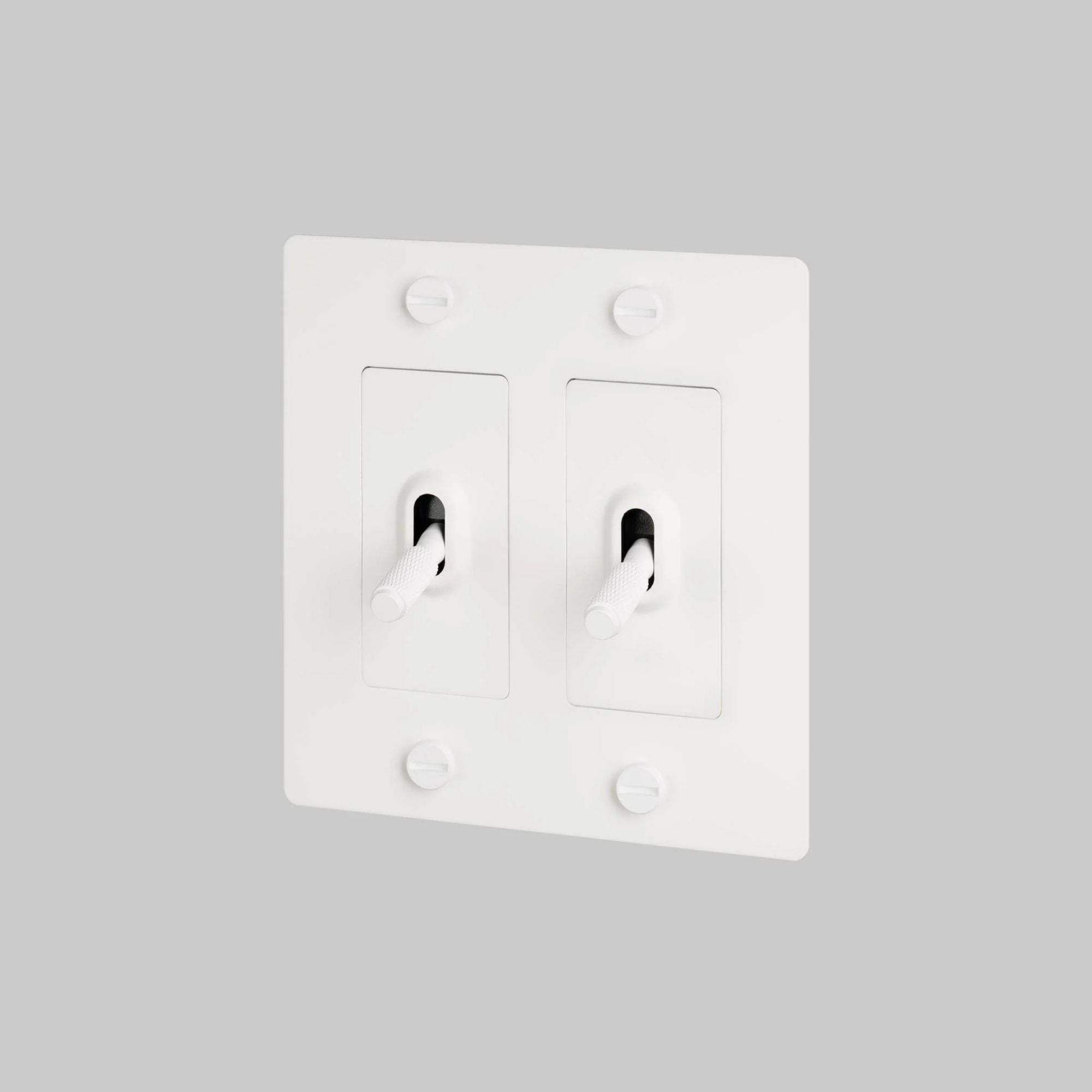 Buster + Punch NTG-143825 Cross 2-Gang Toggle Switch Without Logo, 15A, Single Pole/3-Way, White