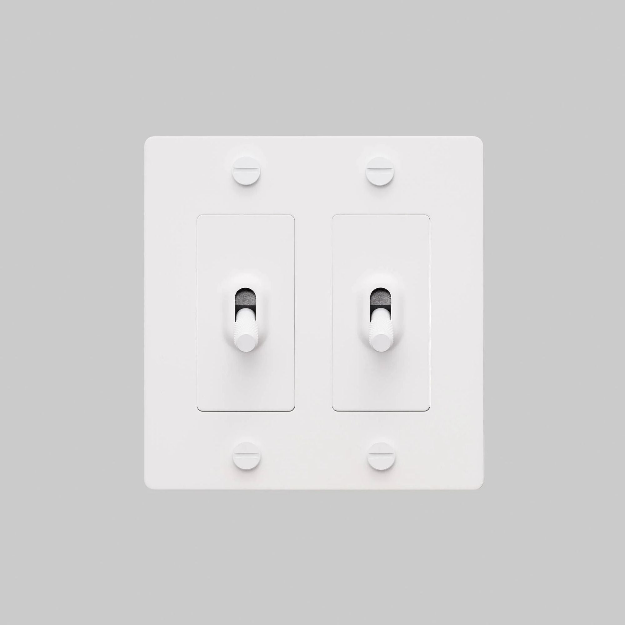 Buster + Punch NTG-143825 Cross 2-Gang Toggle Switch Without Logo, 15A, Single Pole/3-Way, White