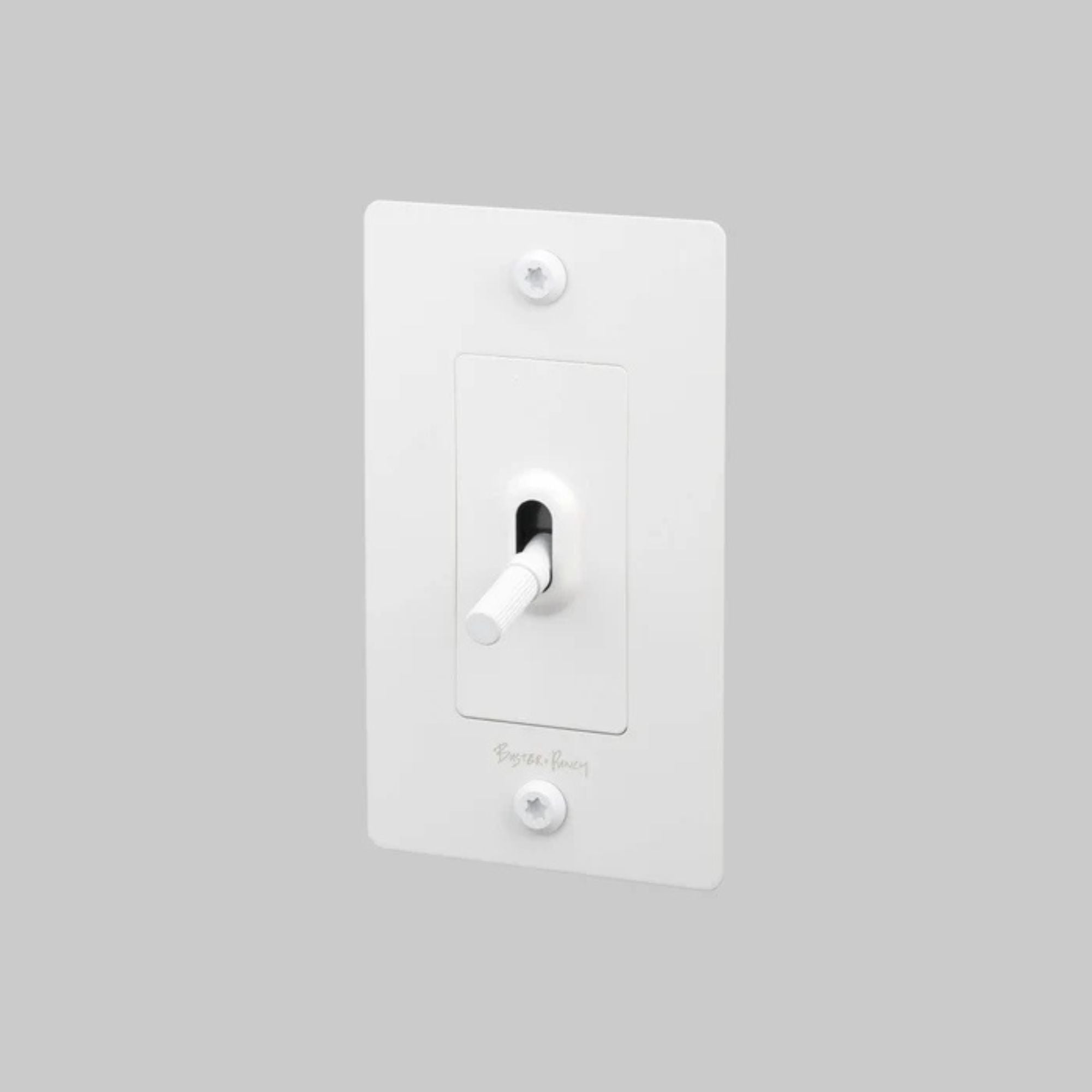 Buster + Punch NTG-144034 Linear 1-Gang Toggle Switch With Logo, 15A, Single Pole/3-Way, White