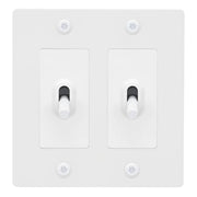 Buster + Punch NTG-144050 Linear 2-Gang Toggle Switch Without Logo, 15A, Single Pole/3-Way, White