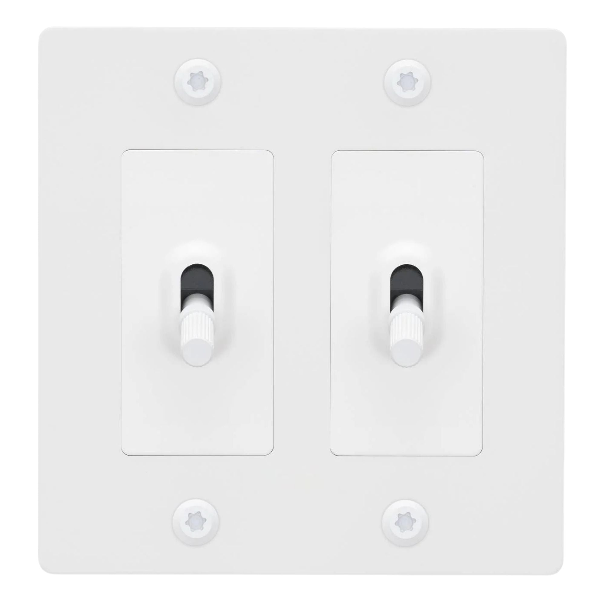 Buster + Punch NTG-144050 Linear 2-Gang Toggle Switch Without Logo, 15A, Single Pole/3-Way, White