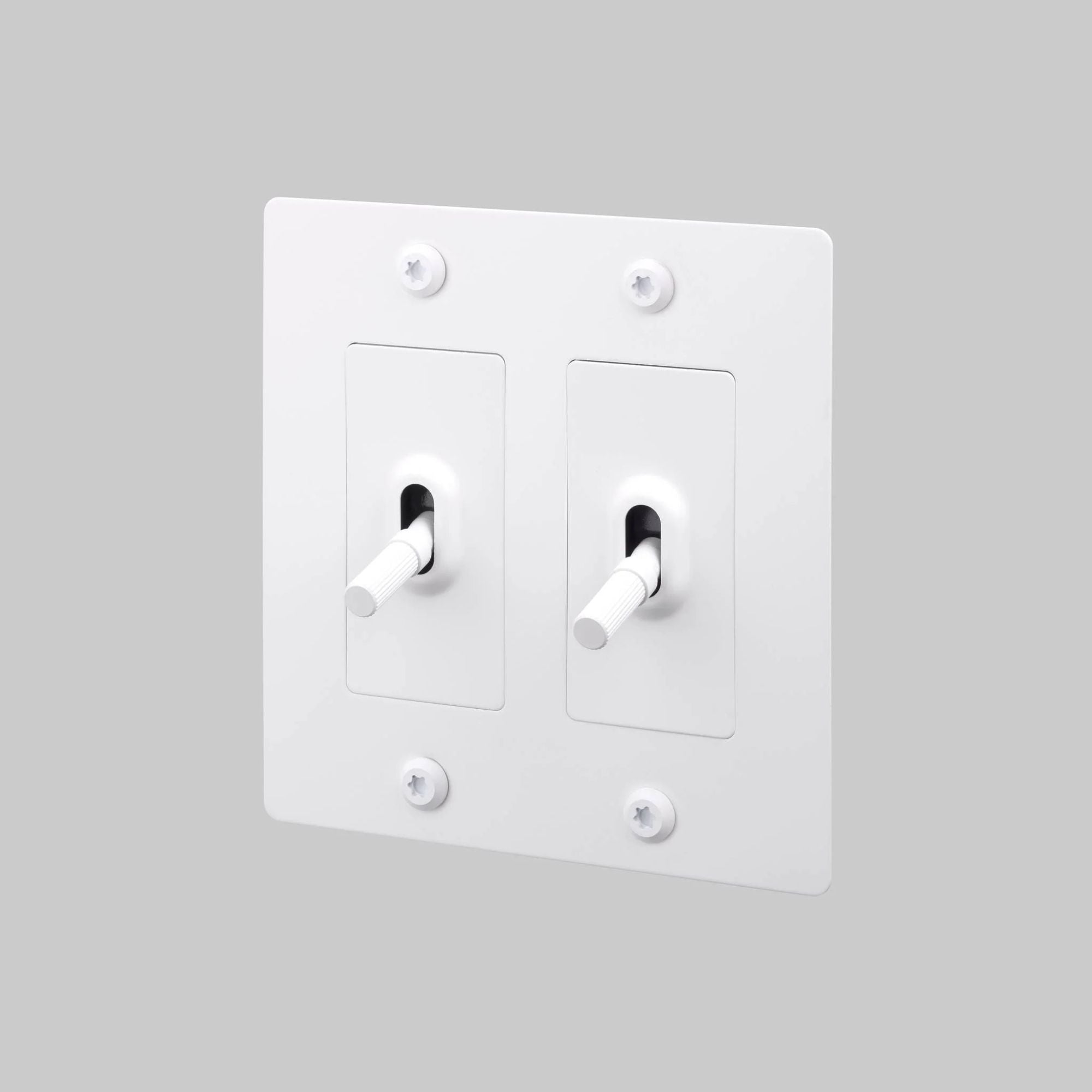 Buster + Punch NTG-144050 Linear 2-Gang Toggle Switch Without Logo, 15A, Single Pole/3-Way, White
