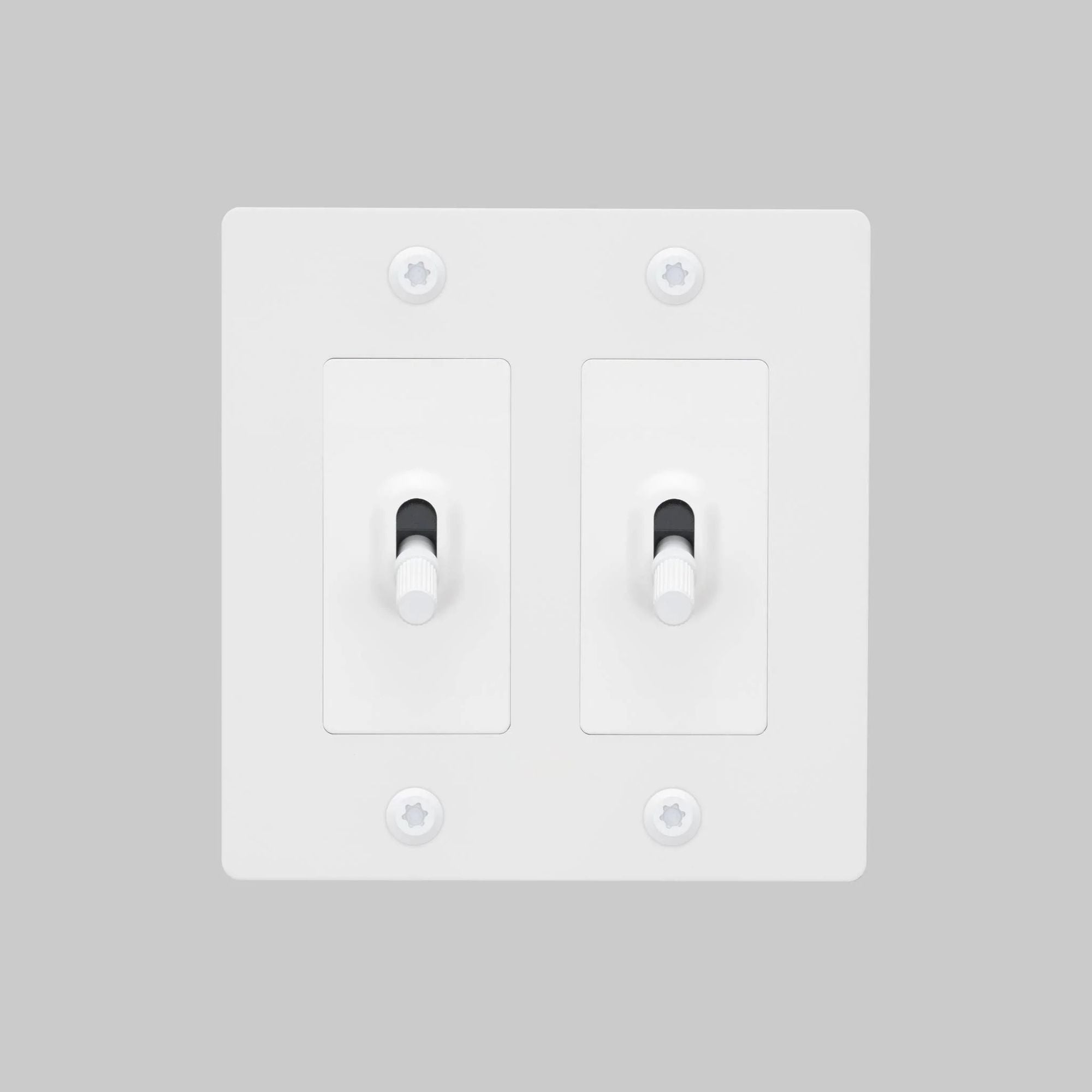 Buster + Punch NTG-144050 Linear 2-Gang Toggle Switch Without Logo, 15A, Single Pole/3-Way, White