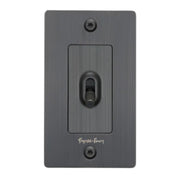 Buster + Punch NTG-454032 Linear 1-Gang Toggle Switch With Logo, 15A, Single Pole/3-Way, Smoked Bronze