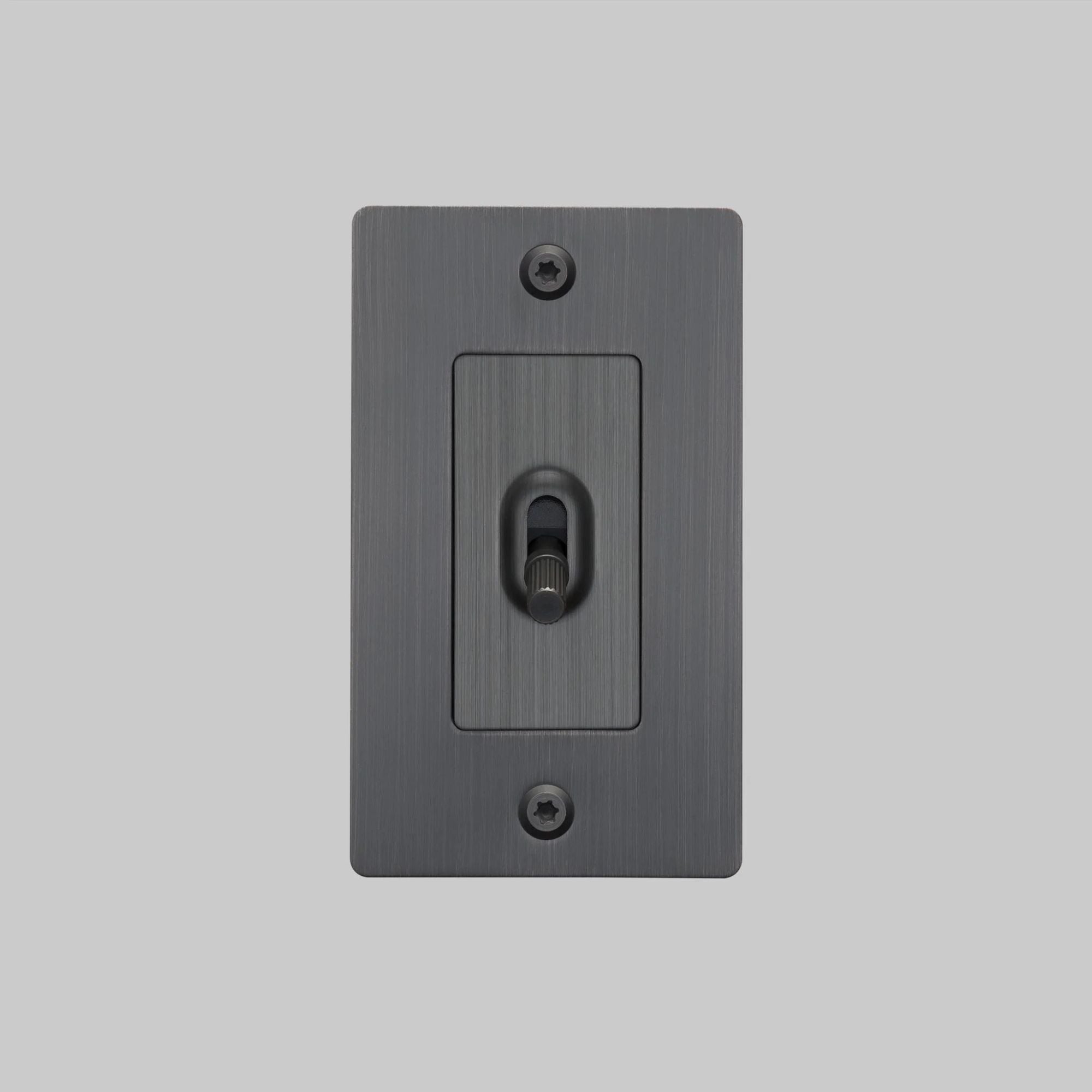 Buster + Punch NTG-454037 Linear 1-Gang Toggle Switch Without Logo, 15A, Single Pole/3-Way, Smoked Bronze