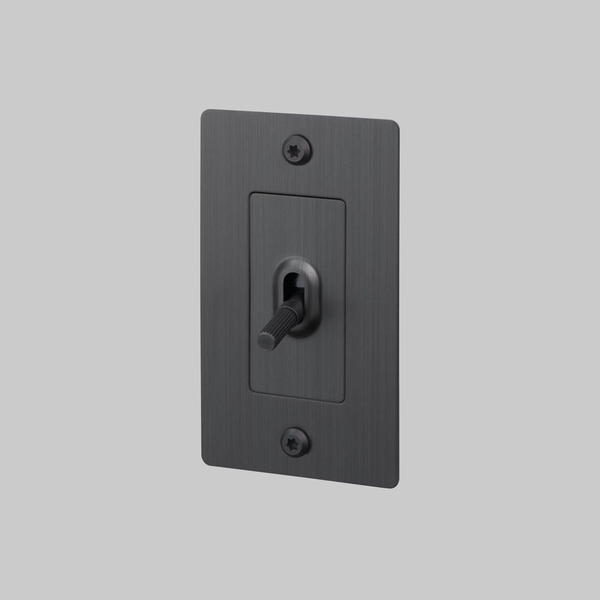 Buster + Punch NTG-454037 Linear 1-Gang Toggle Switch Without Logo, 15A, Single Pole/3-Way, Smoked Bronze