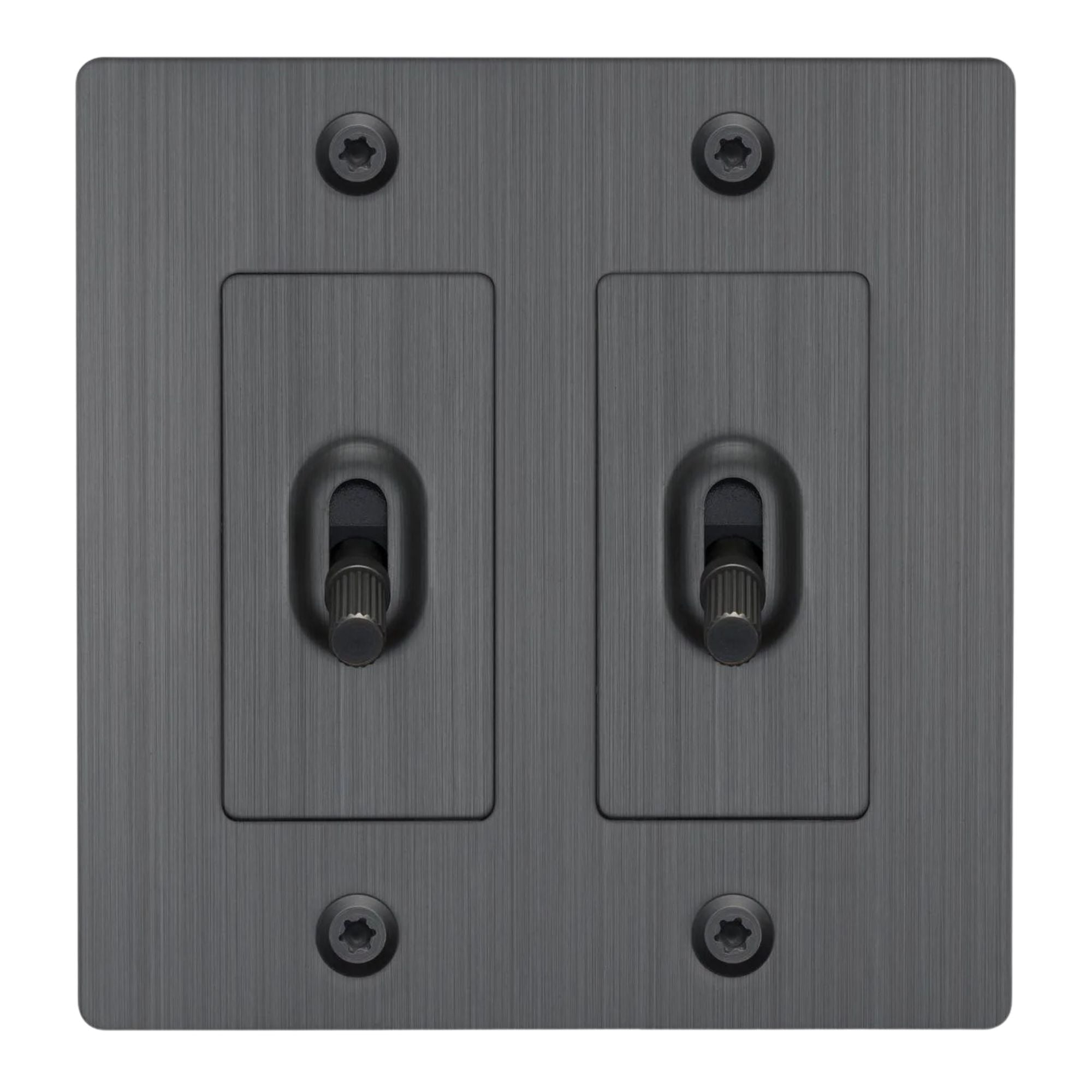 Buster + Punch NTG-454048 Linear 2-Gang Toggle Switch Without Logo, 15A, Single-Pole/3-Way, Smoked Bronze