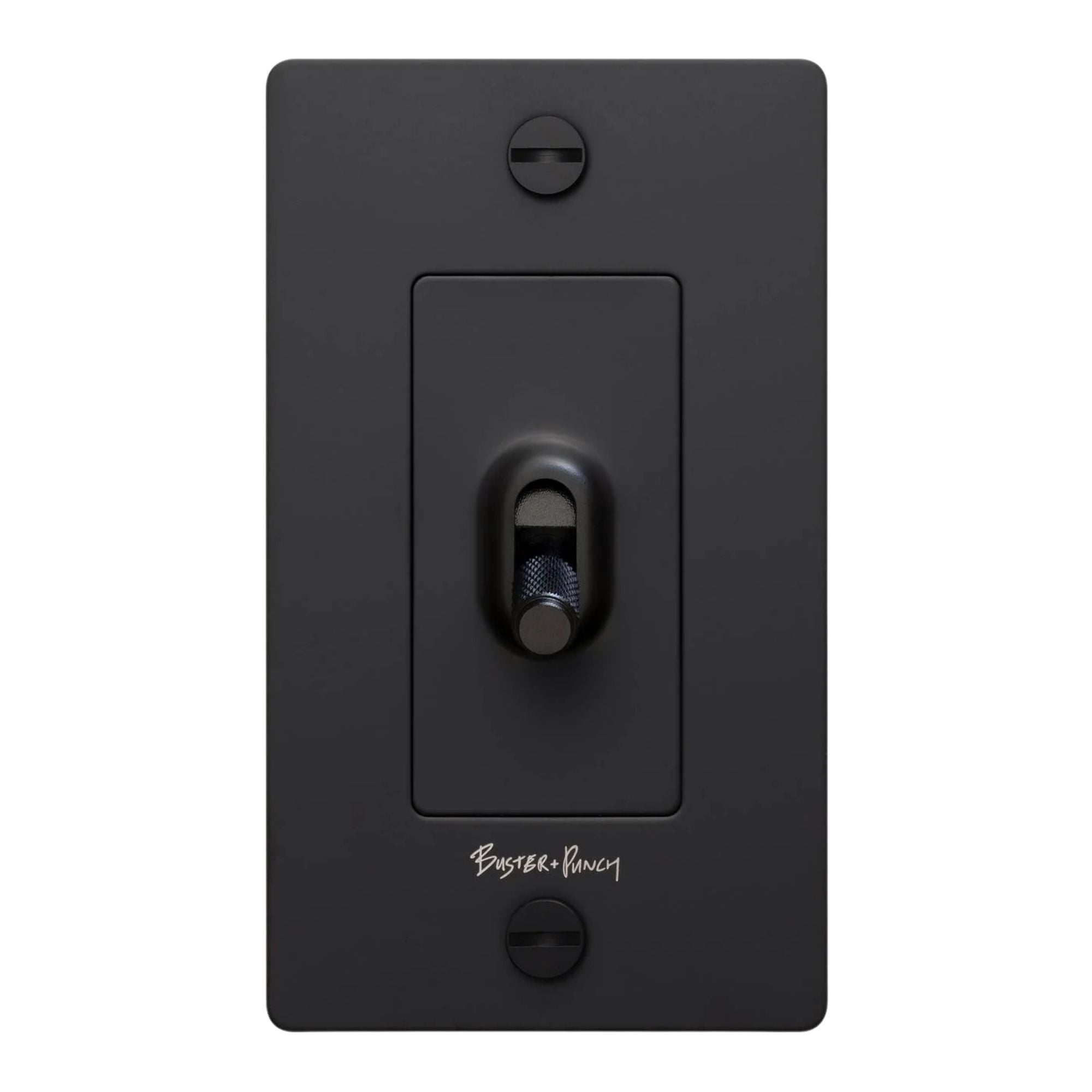 Buster + Punch NTK-023425 Cross 1-Gang Toggle Switch With Logo, 15A, Single Pole/3-Way, Black